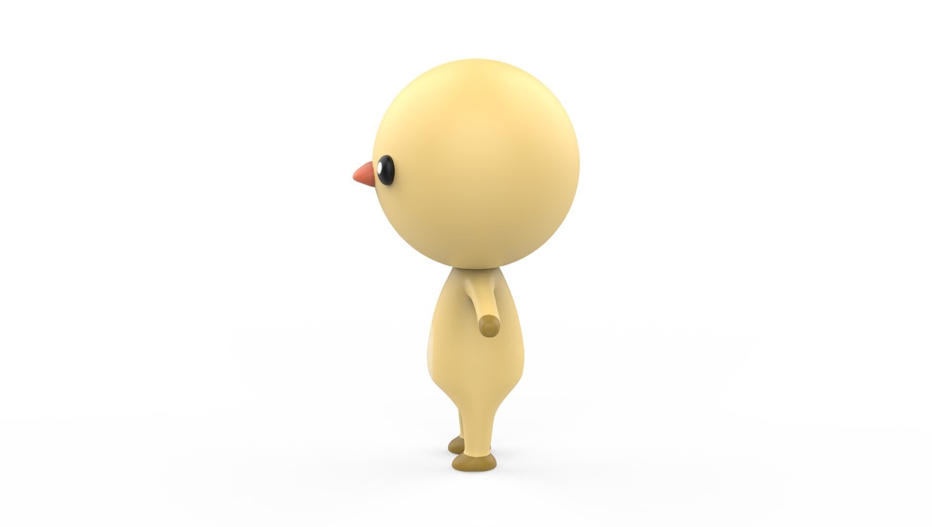 Stylized Character 001 Chicken Low-poly 3D model_4