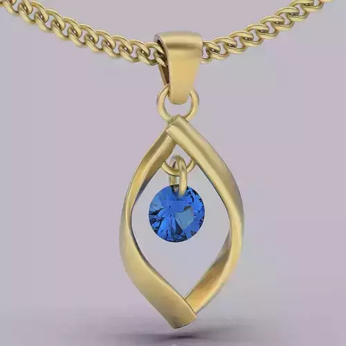 Eye pendant silver  gold jewelry 3D printable model