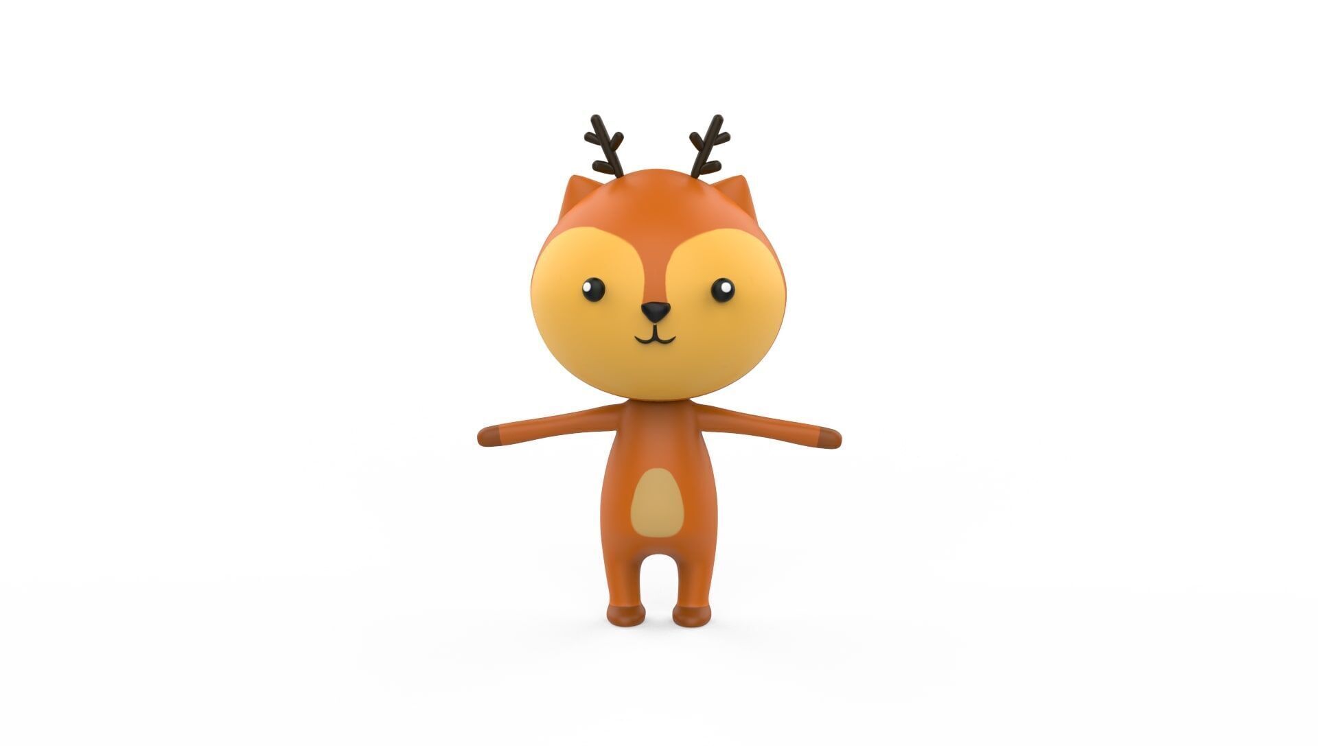 Stylized Character 001 Deer  Low-poly 3D model_15