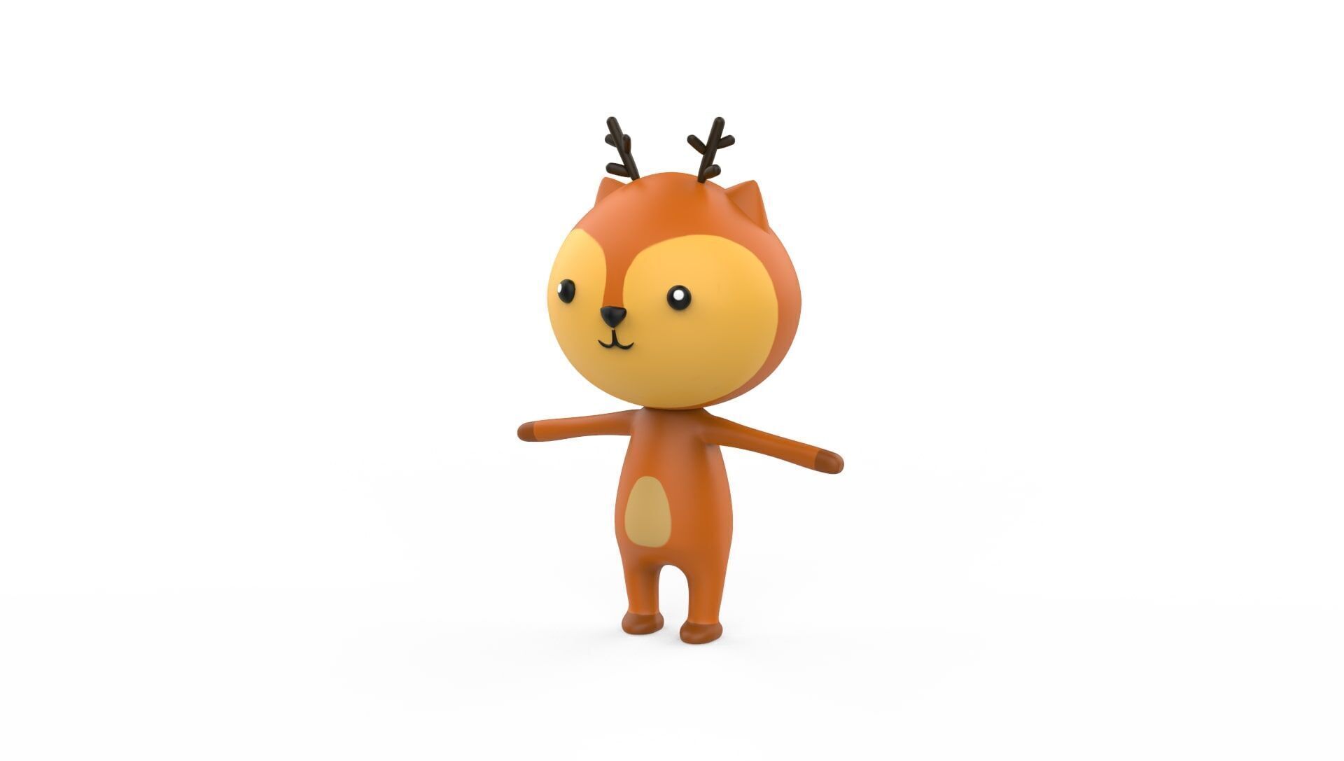 Stylized Character 001 Deer  Low-poly 3D model_2