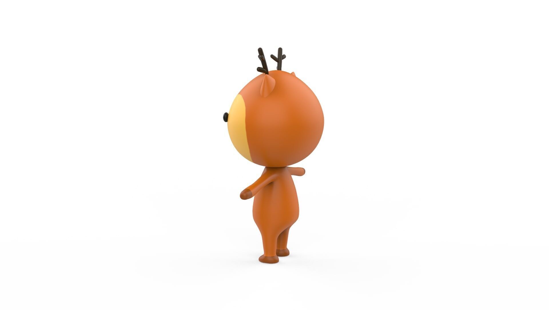 Stylized Character 001 Deer  Low-poly 3D model_5