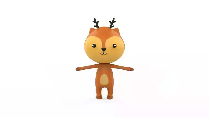 Stylized Character 001 Deer  Low-poly 3D model