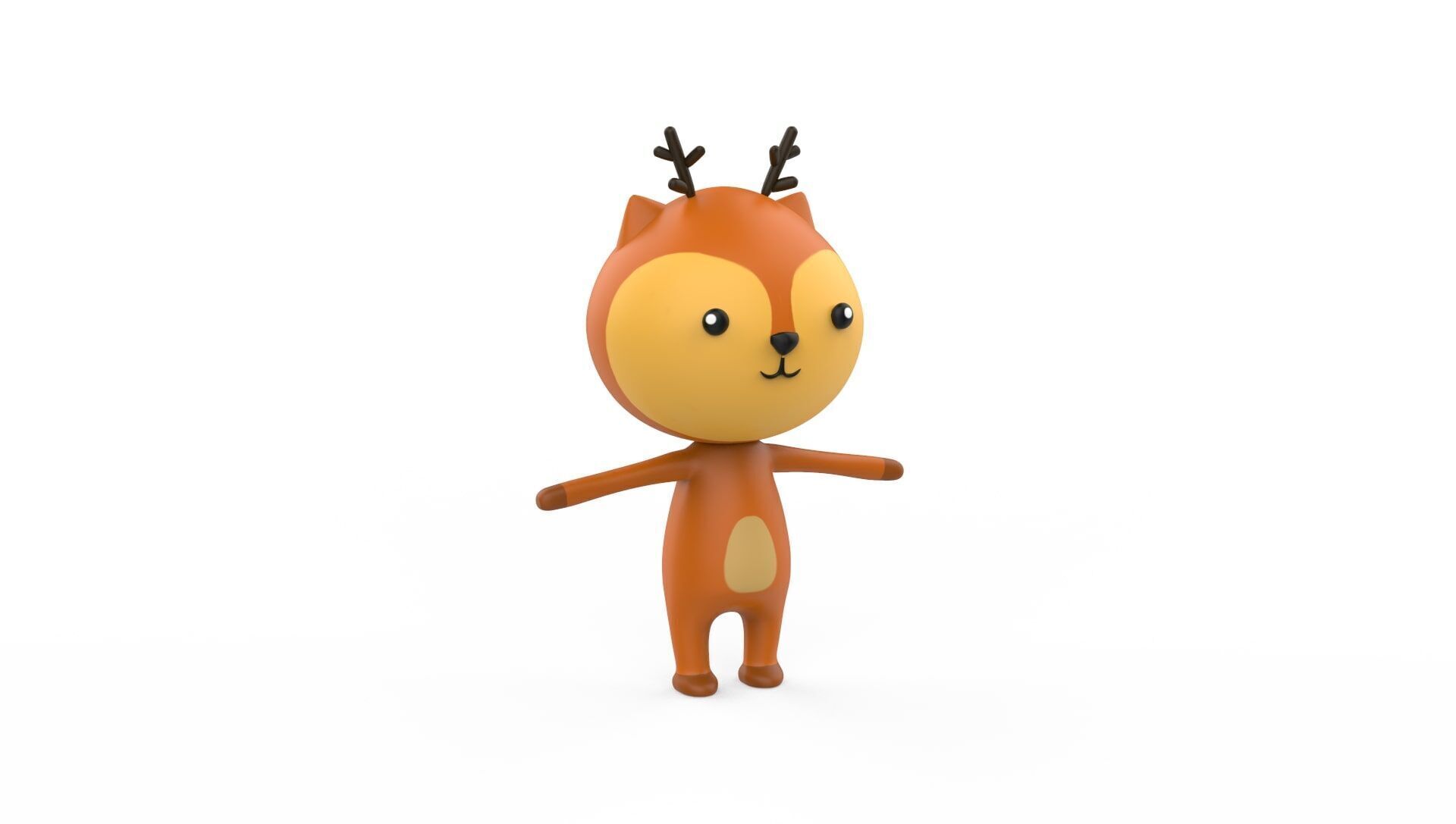 Stylized Character 001 Deer  Low-poly 3D model_14