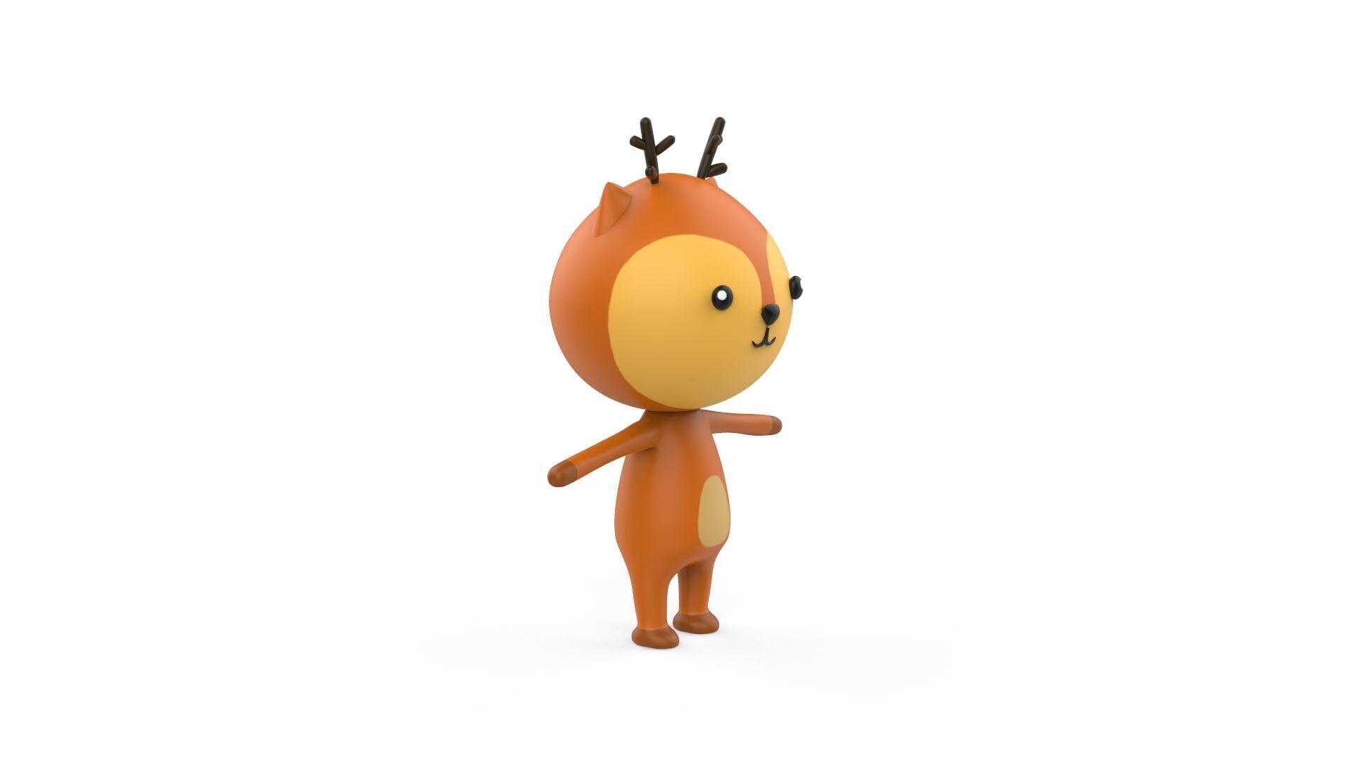 Stylized Character 001 Deer  Low-poly 3D model_13