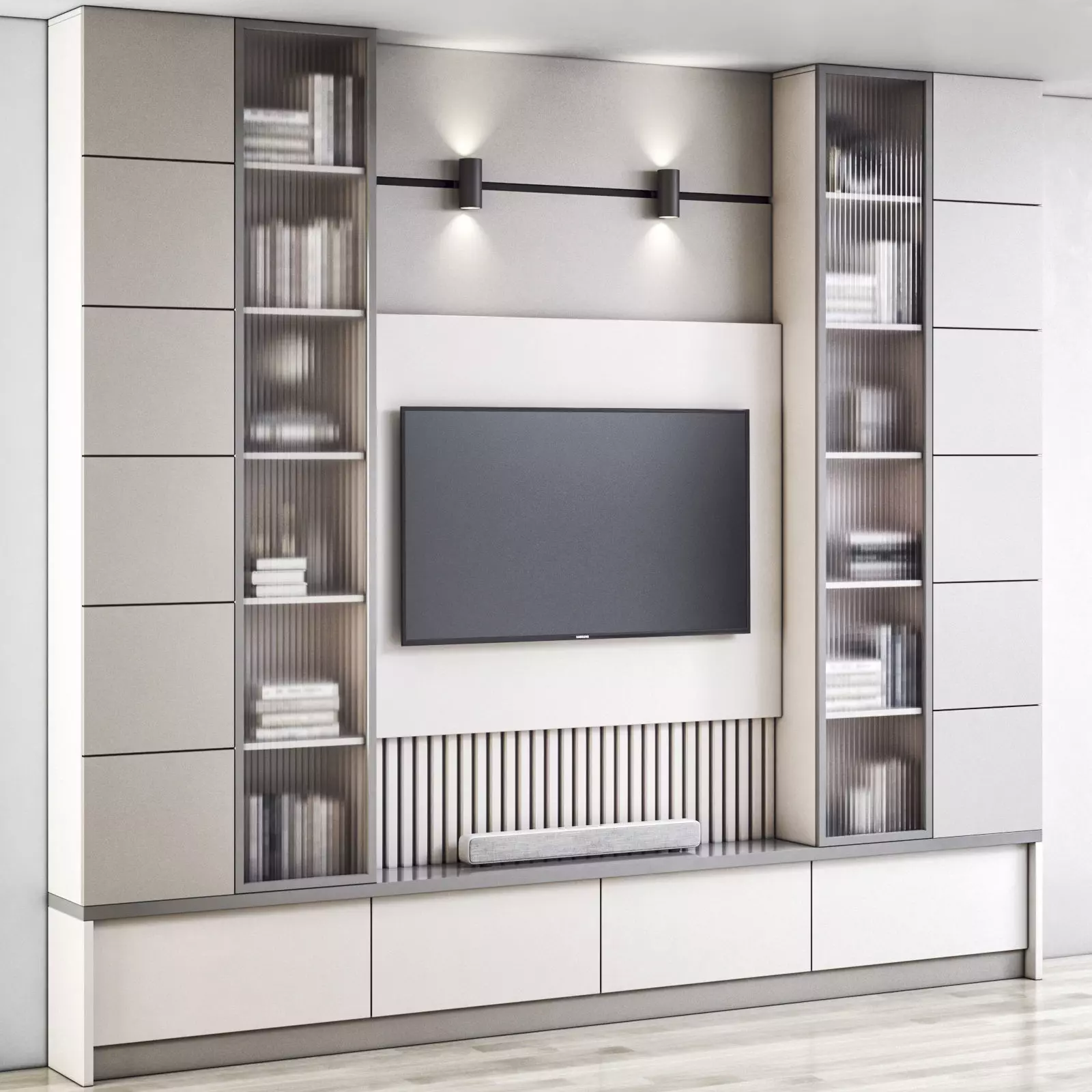 TV wall 5 3D model_0