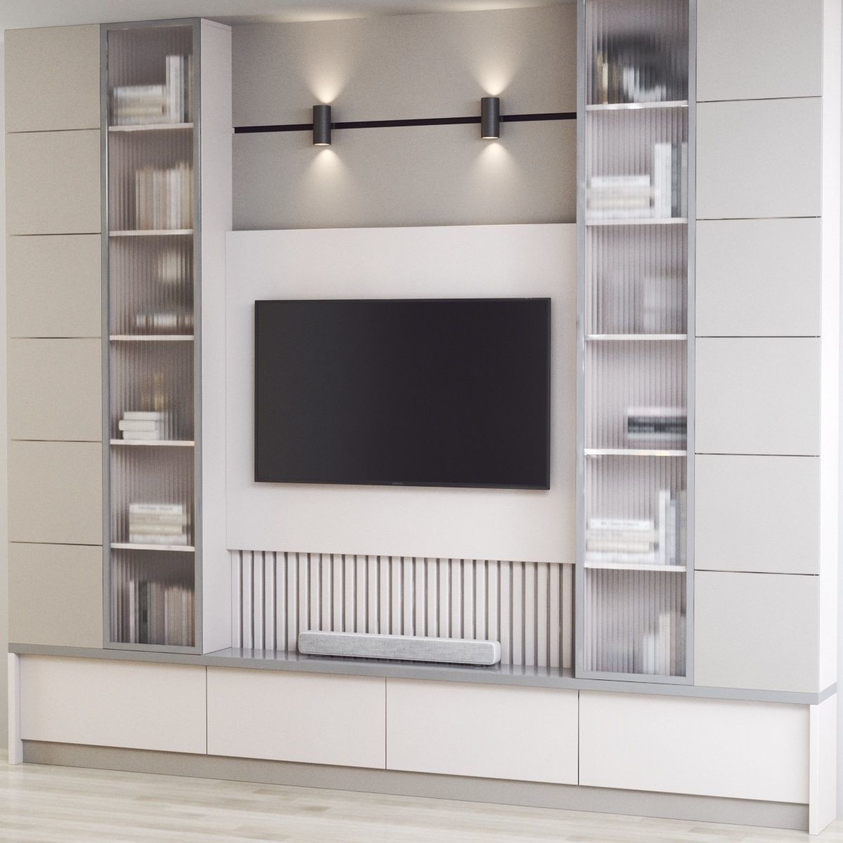 TV wall 5 3D model_4