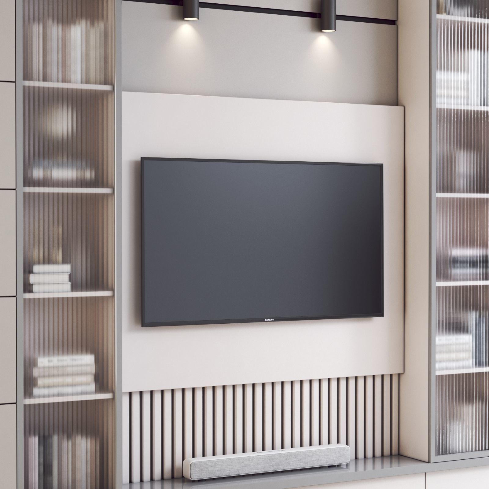 TV wall 5 3D model_1