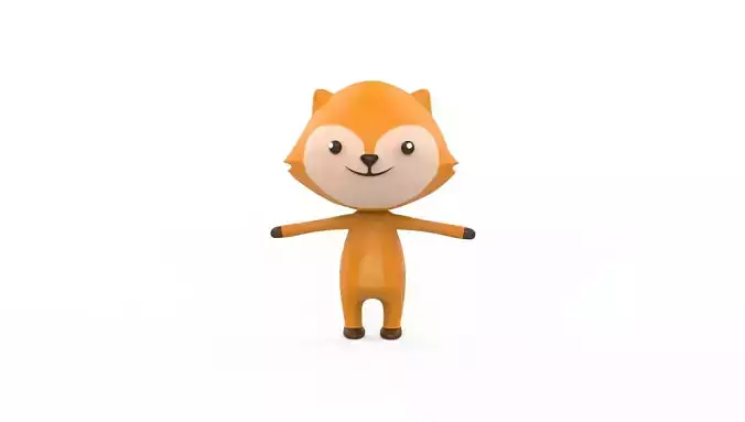 Stylized Character 001 Fox   Low-poly 3D model