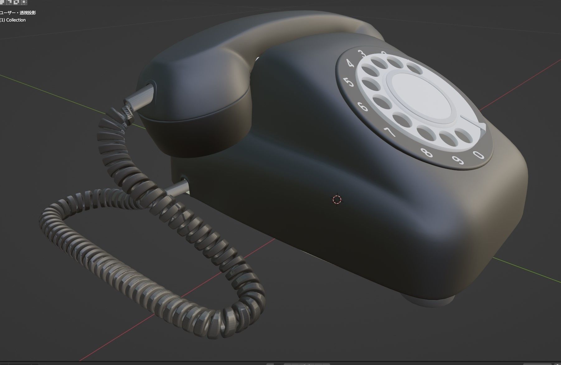 japanese old telephione A-600 type 3D model_17