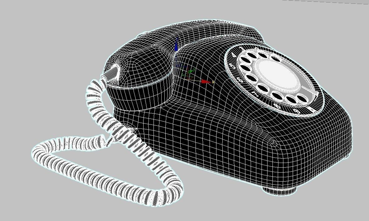 japanese old telephione A-600 type 3D model_12