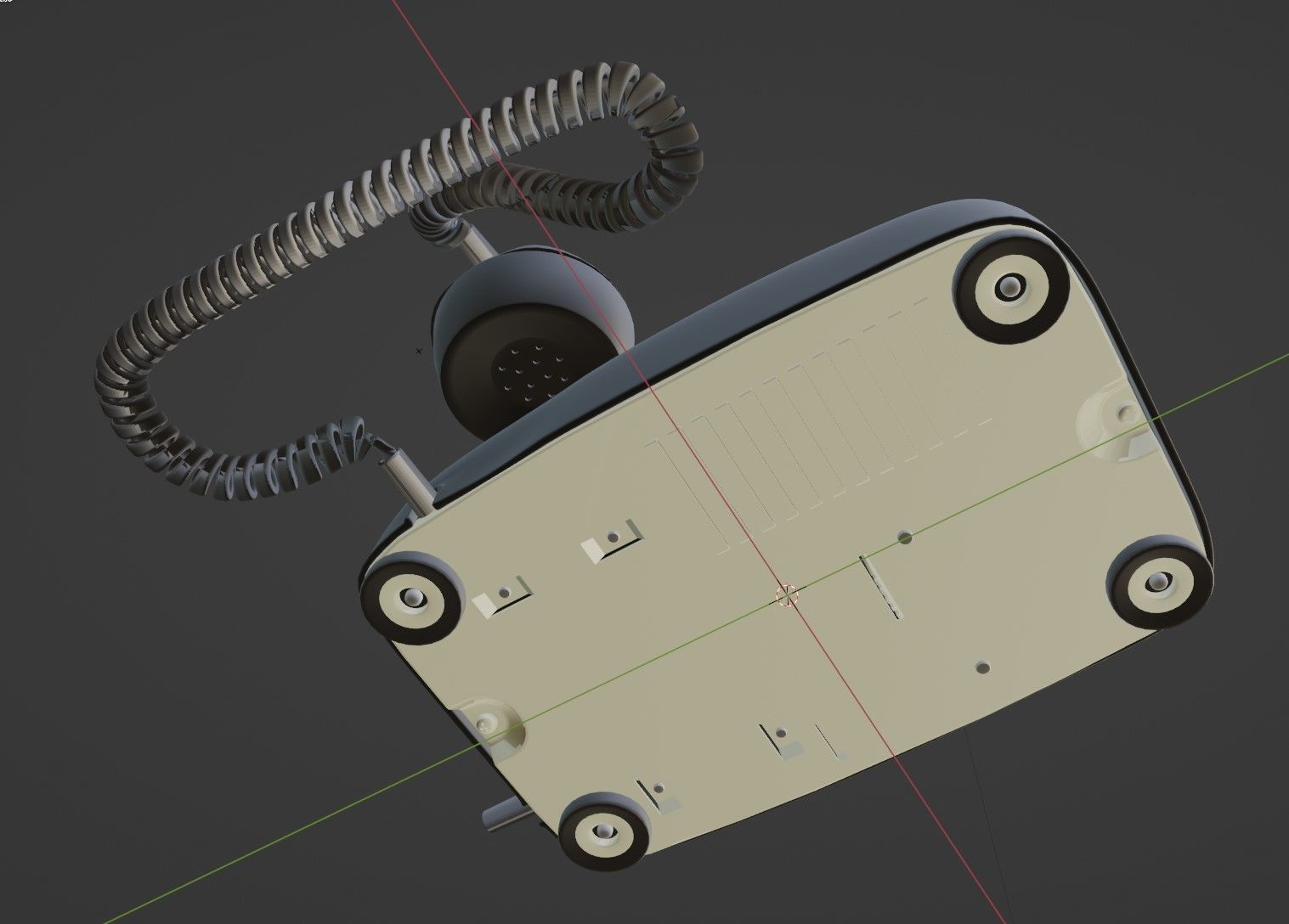 japanese old telephione A-600 type 3D model_18