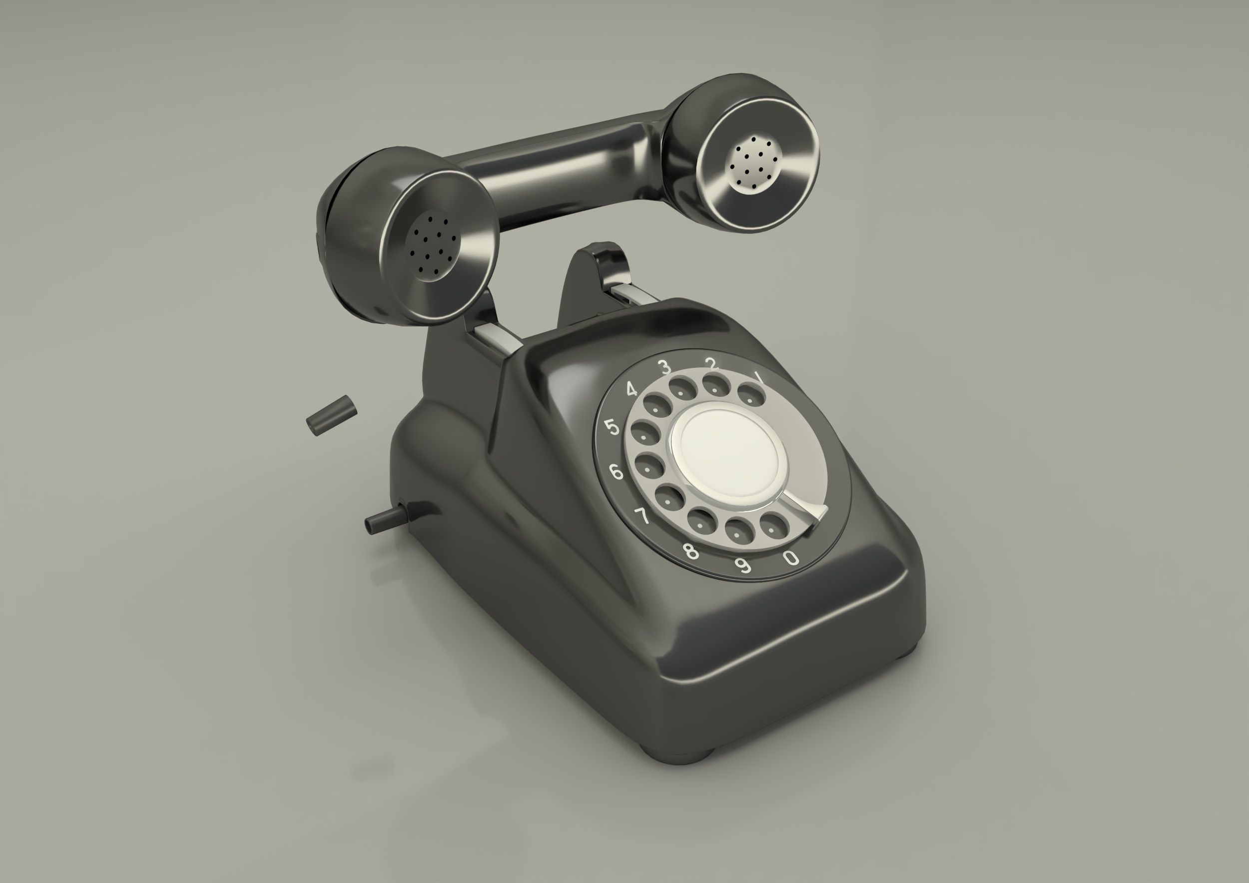 japanese old telephione A-600 type 3D model_8