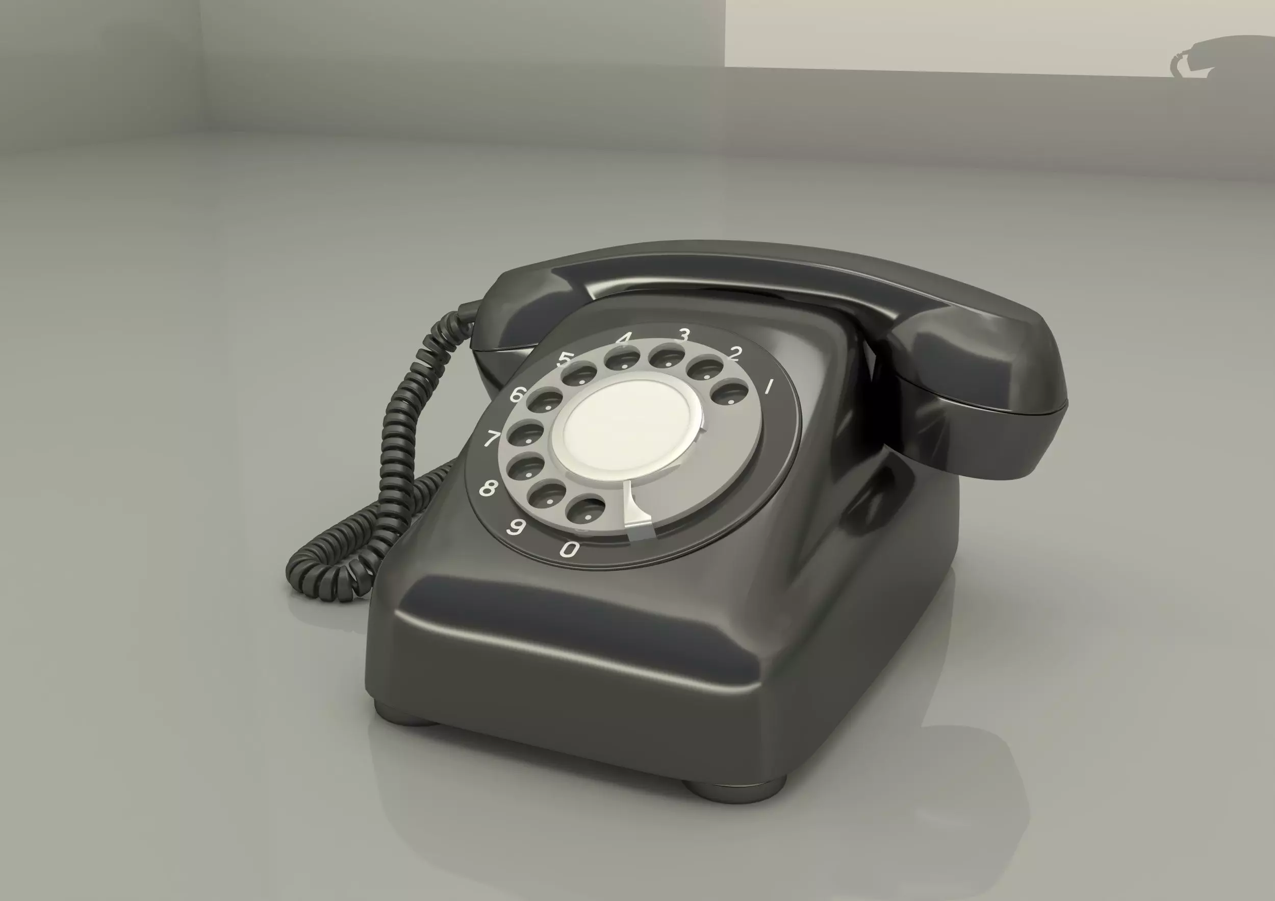 japanese old telephione A-600 type 3D model_0