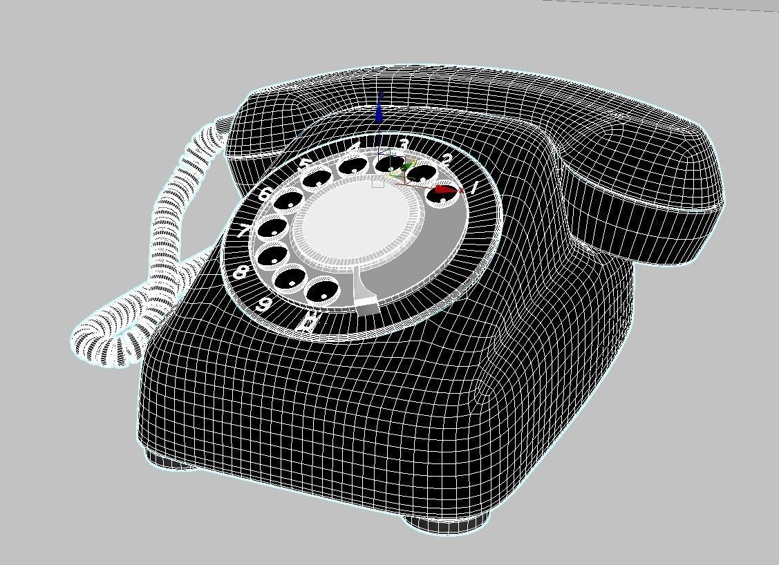 japanese old telephione A-600 type 3D model_9