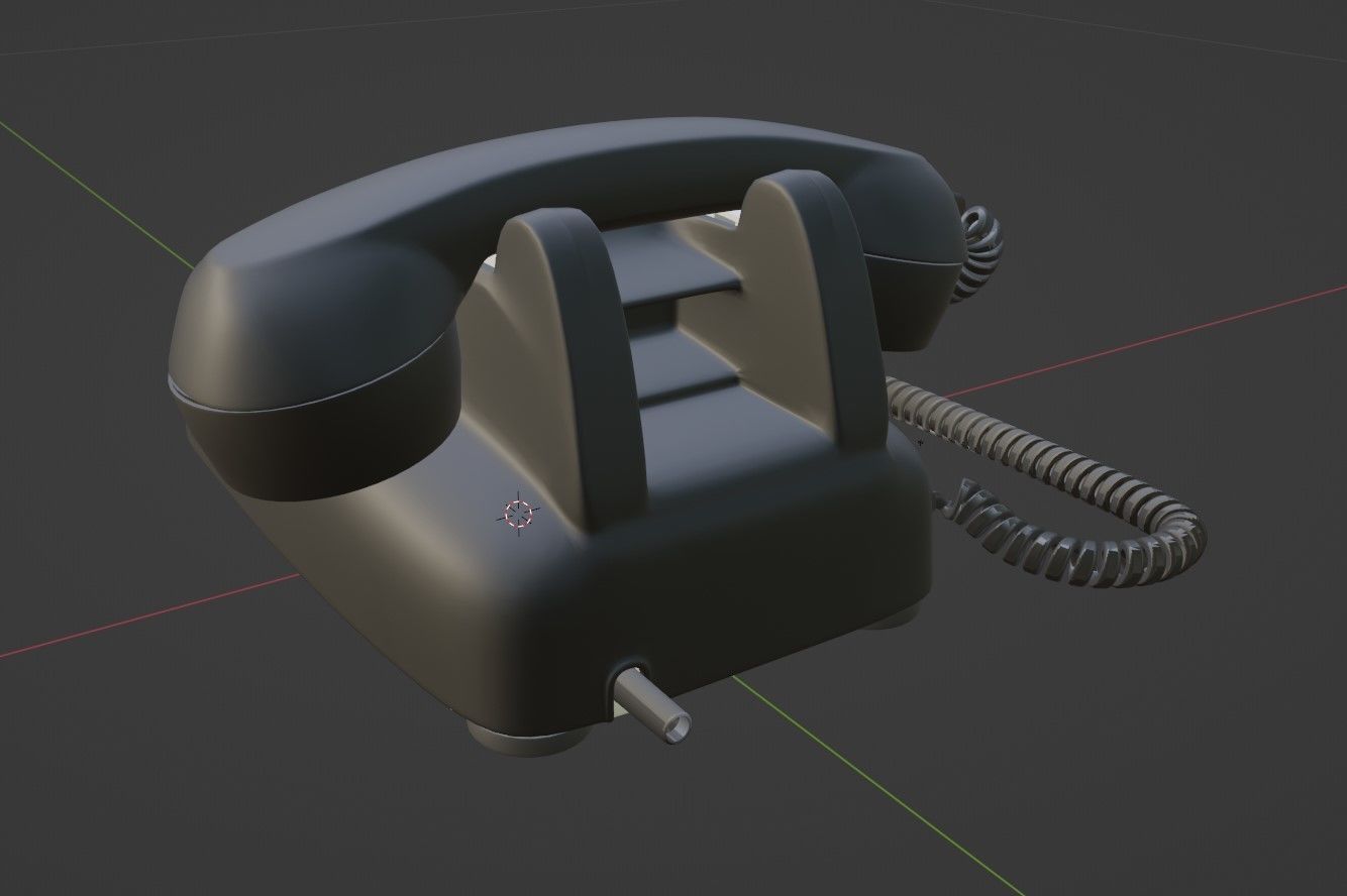 japanese old telephione A-600 type 3D model_16