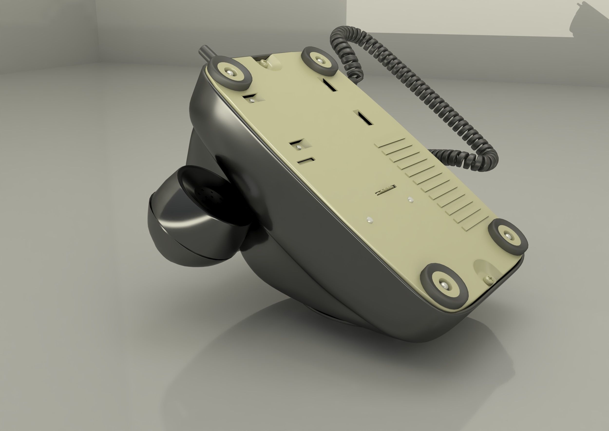 japanese old telephione A-600 type 3D model_7