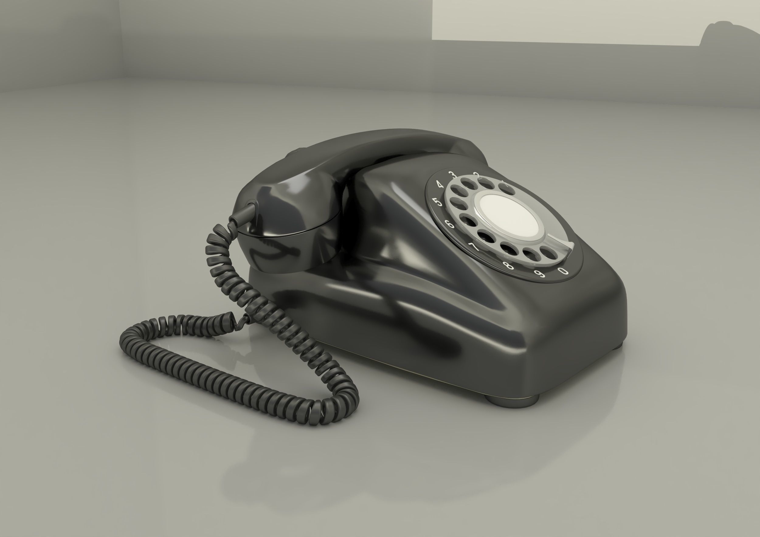 japanese old telephione A-600 type 3D model_5