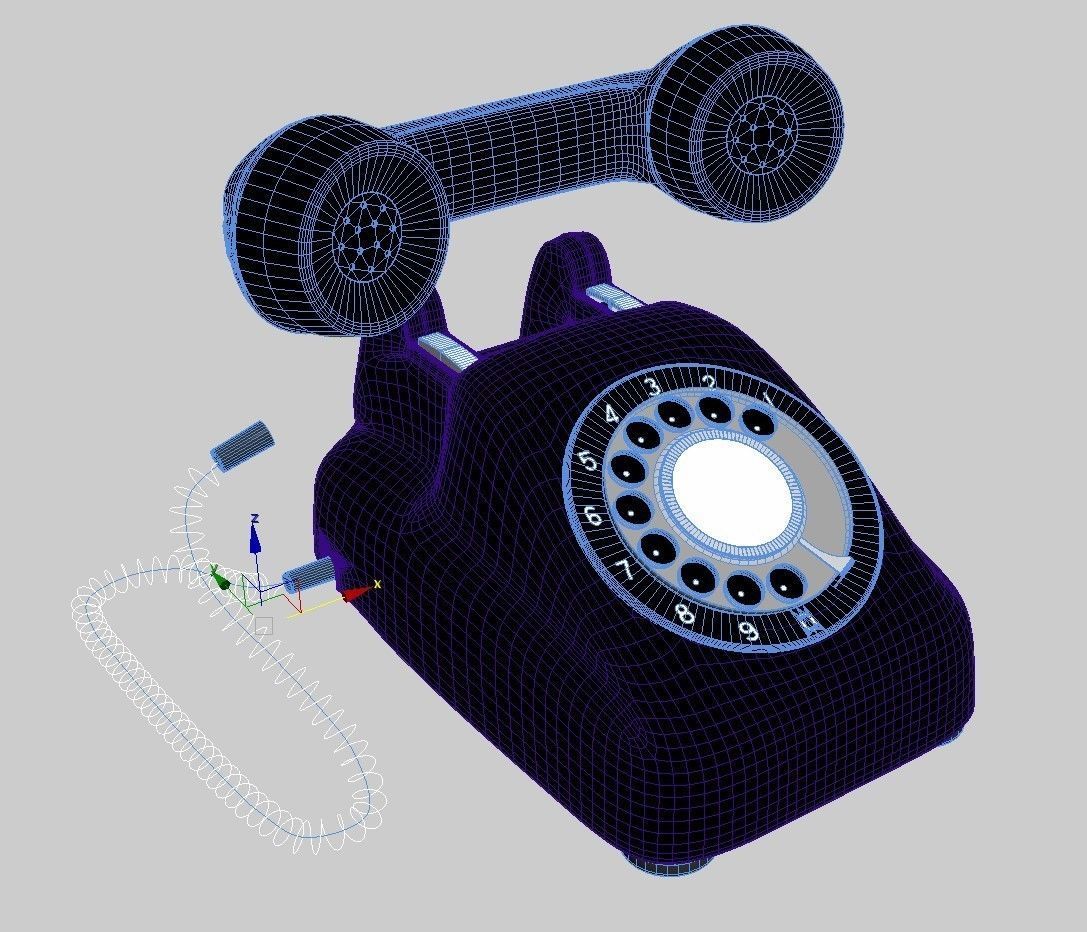 japanese old telephione A-600 type 3D model_14