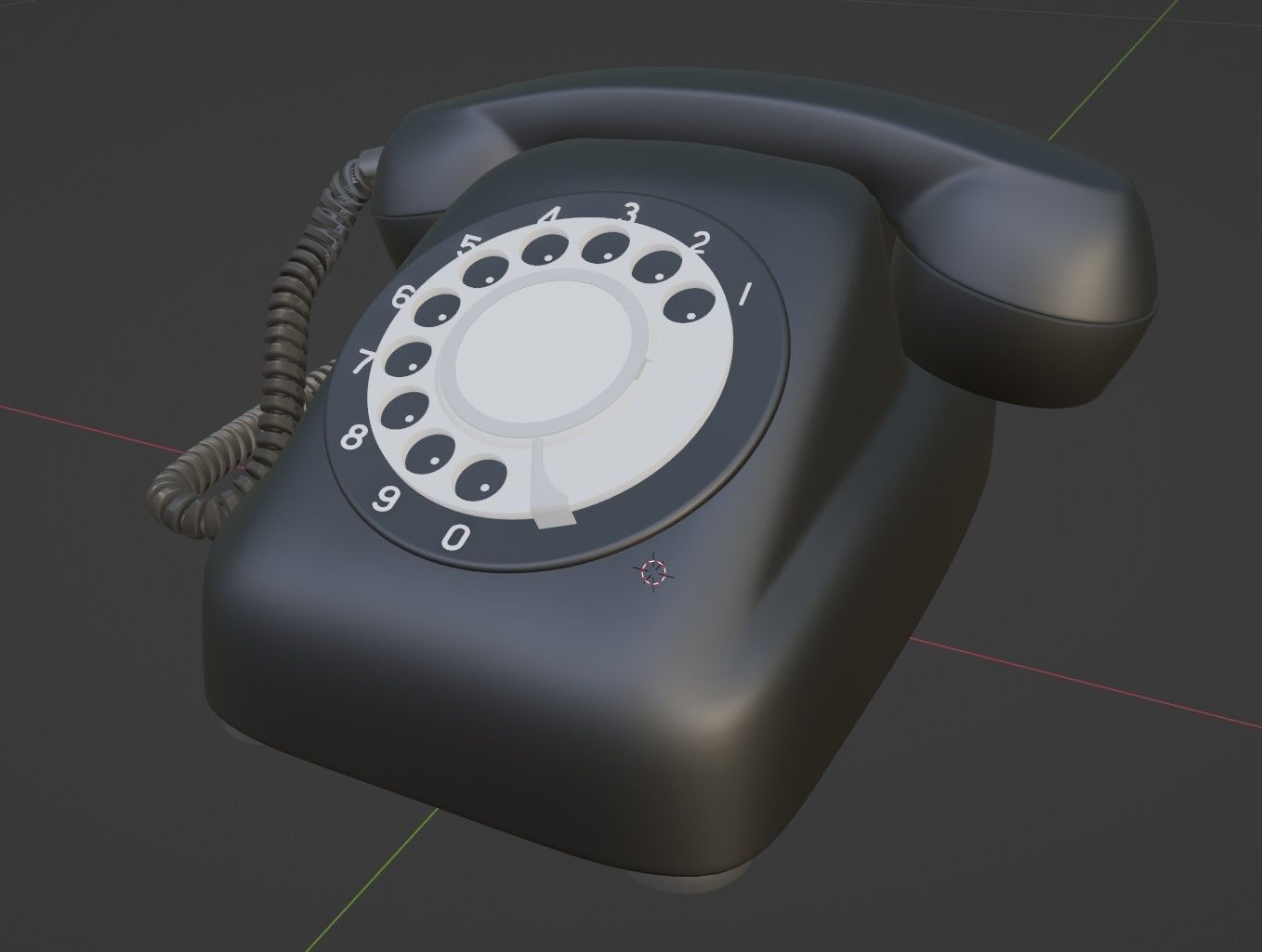 japanese old telephione A-600 type 3D model_15