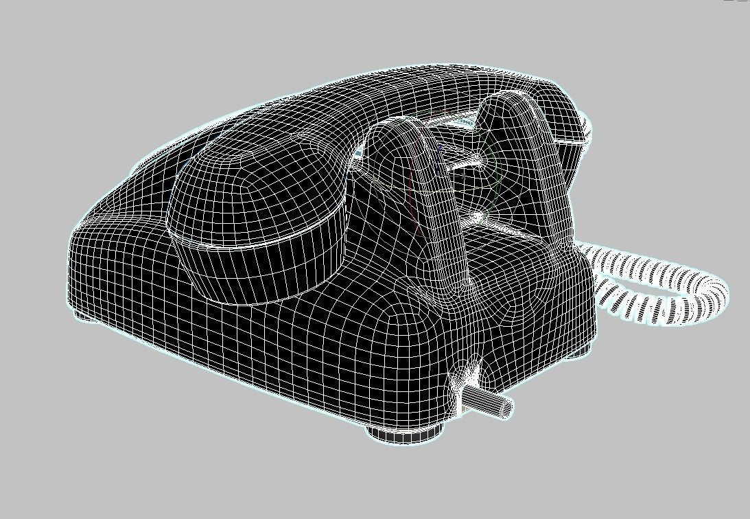 japanese old telephione A-600 type 3D model_10
