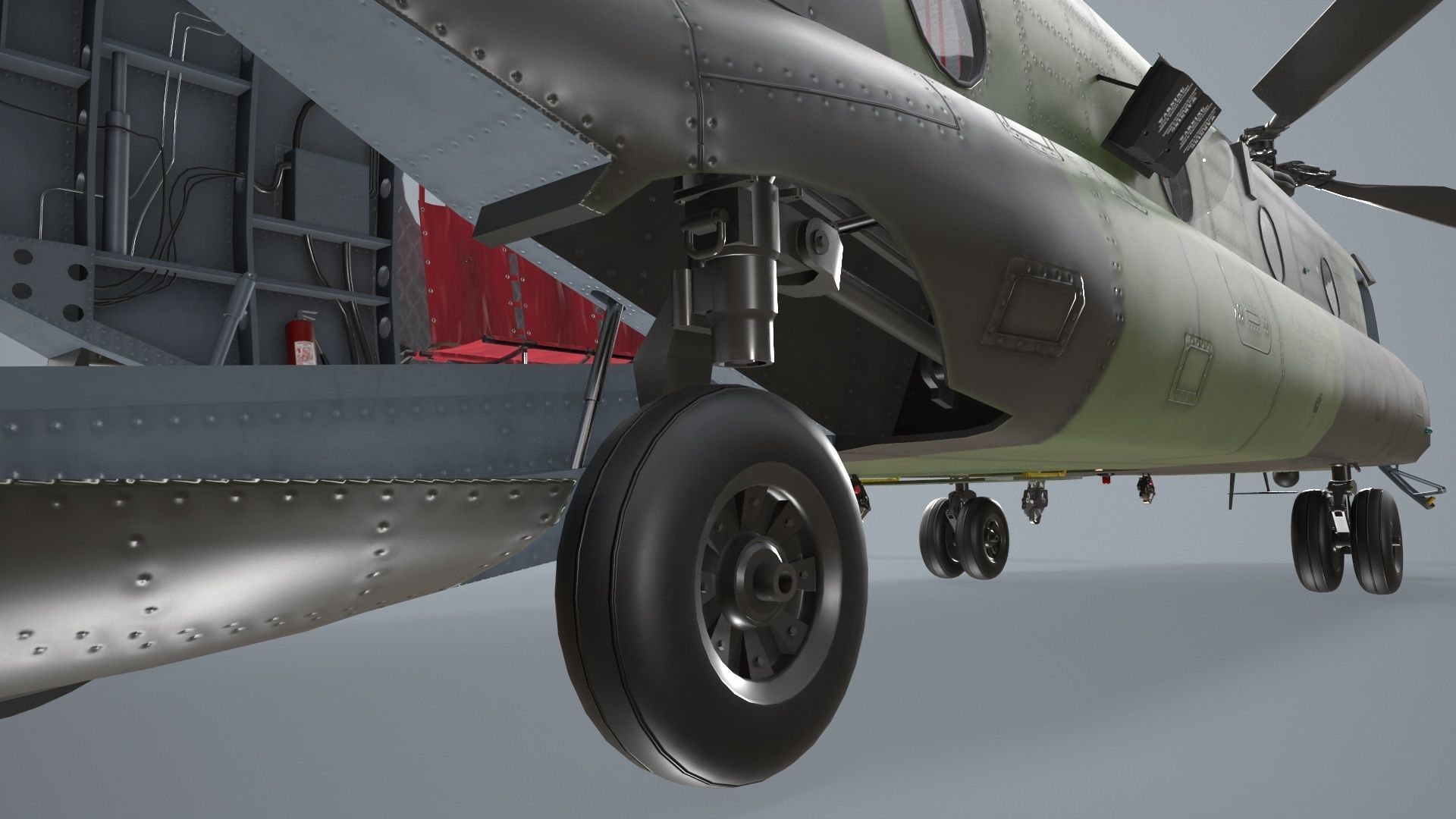 CH-47 Chinook RCAF Static Low-poly 3D model_12