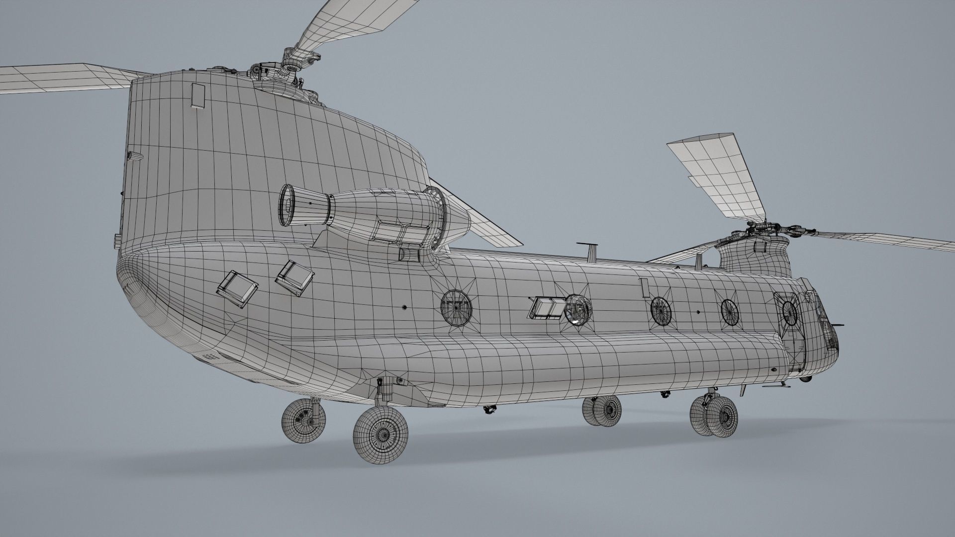 CH-47 Chinook RCAF Static Low-poly 3D model_30