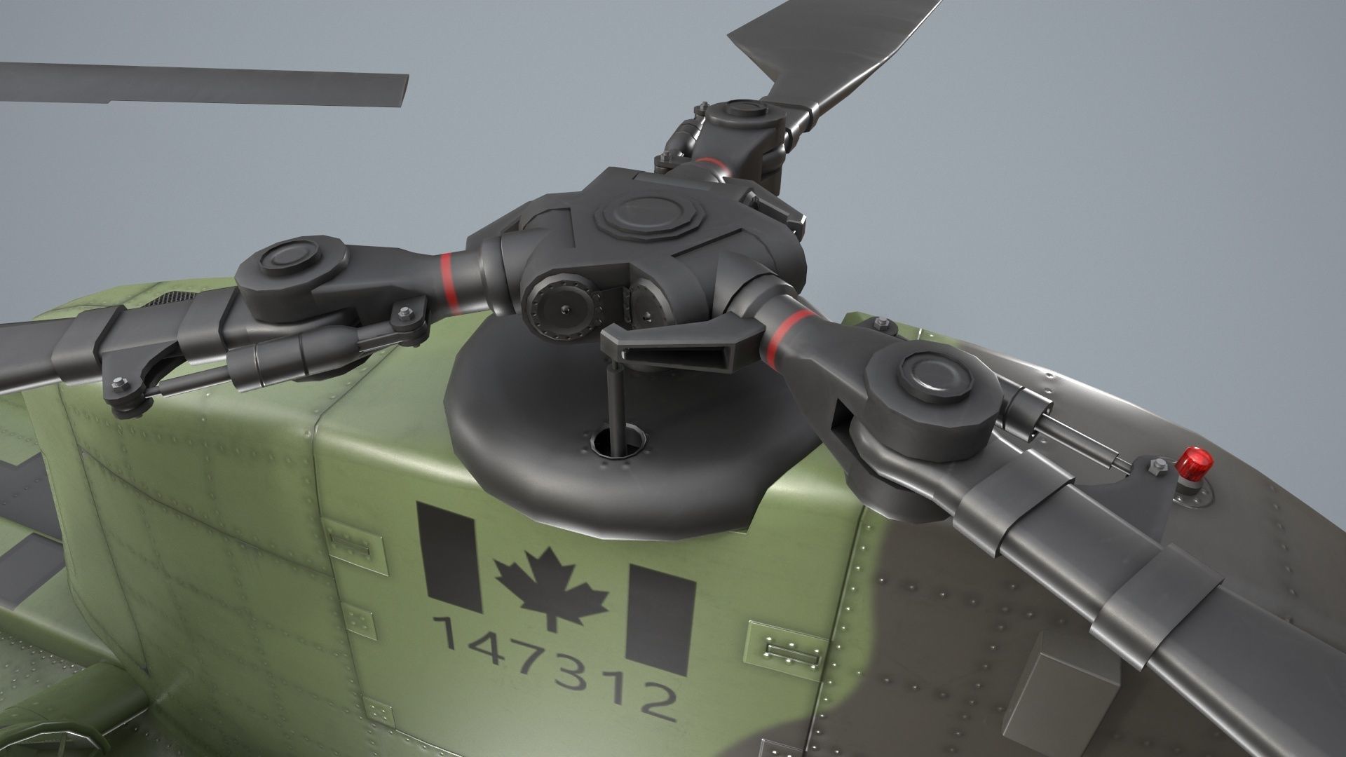 CH-47 Chinook RCAF Static Low-poly 3D model_10