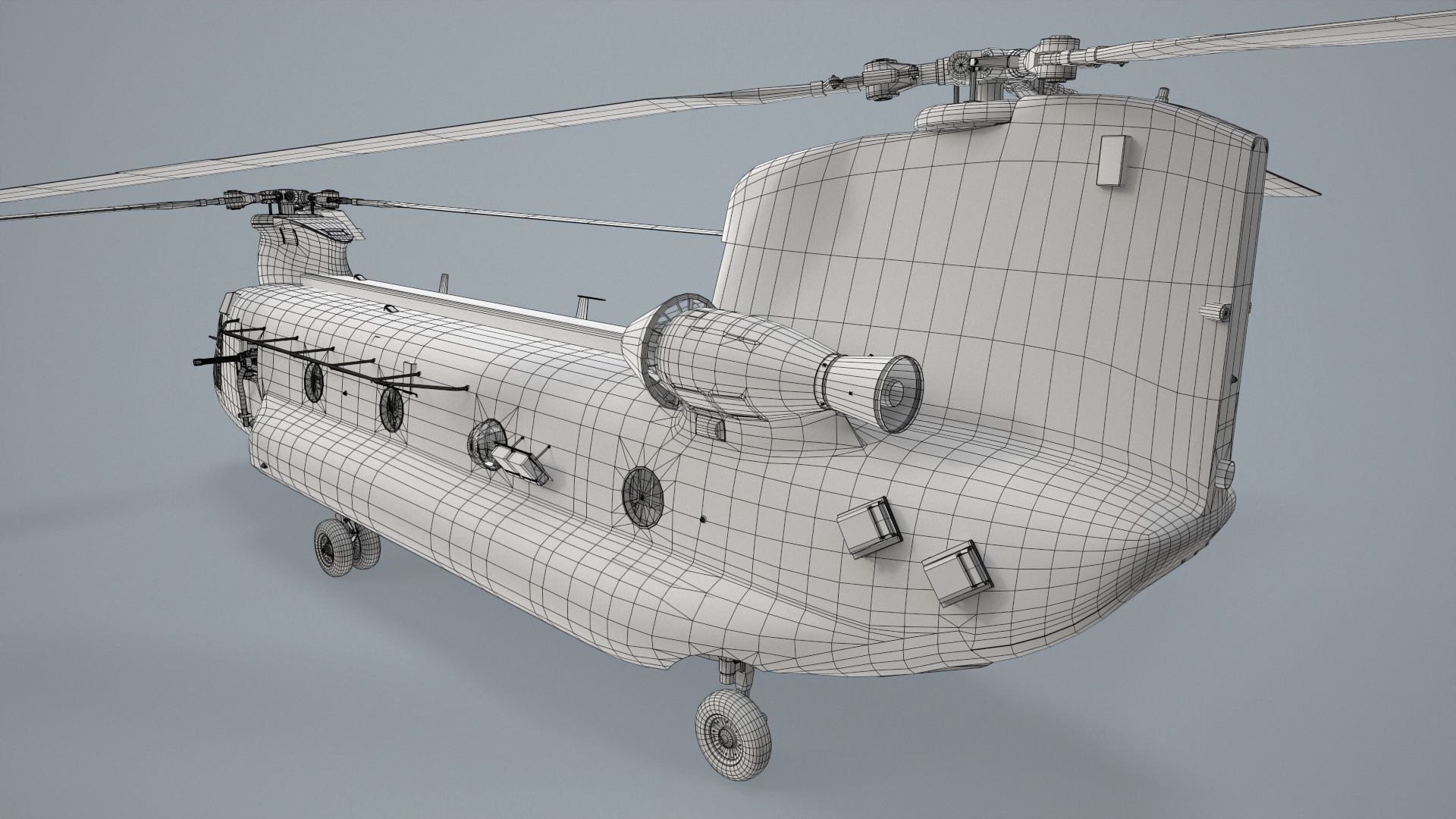 CH-47 Chinook RCAF Static Low-poly 3D model_29