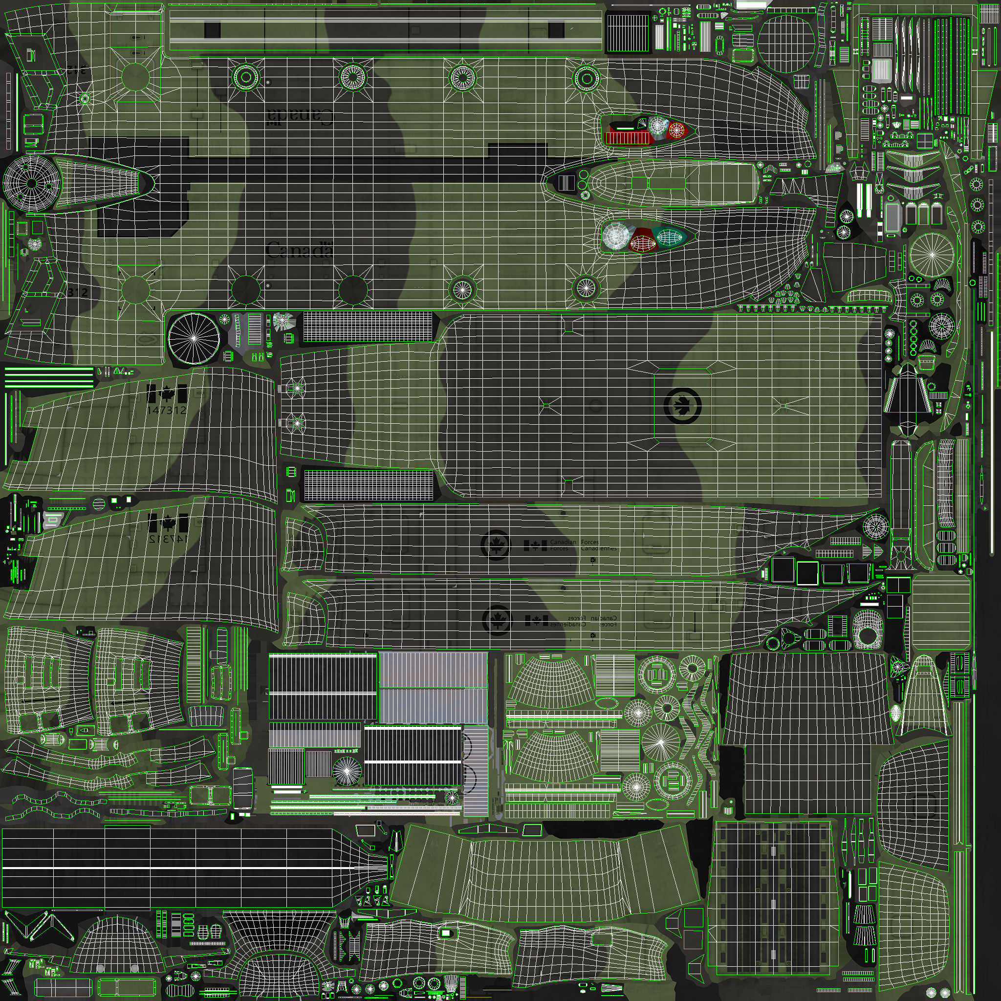 CH-47 Chinook RCAF Static Low-poly 3D model_45