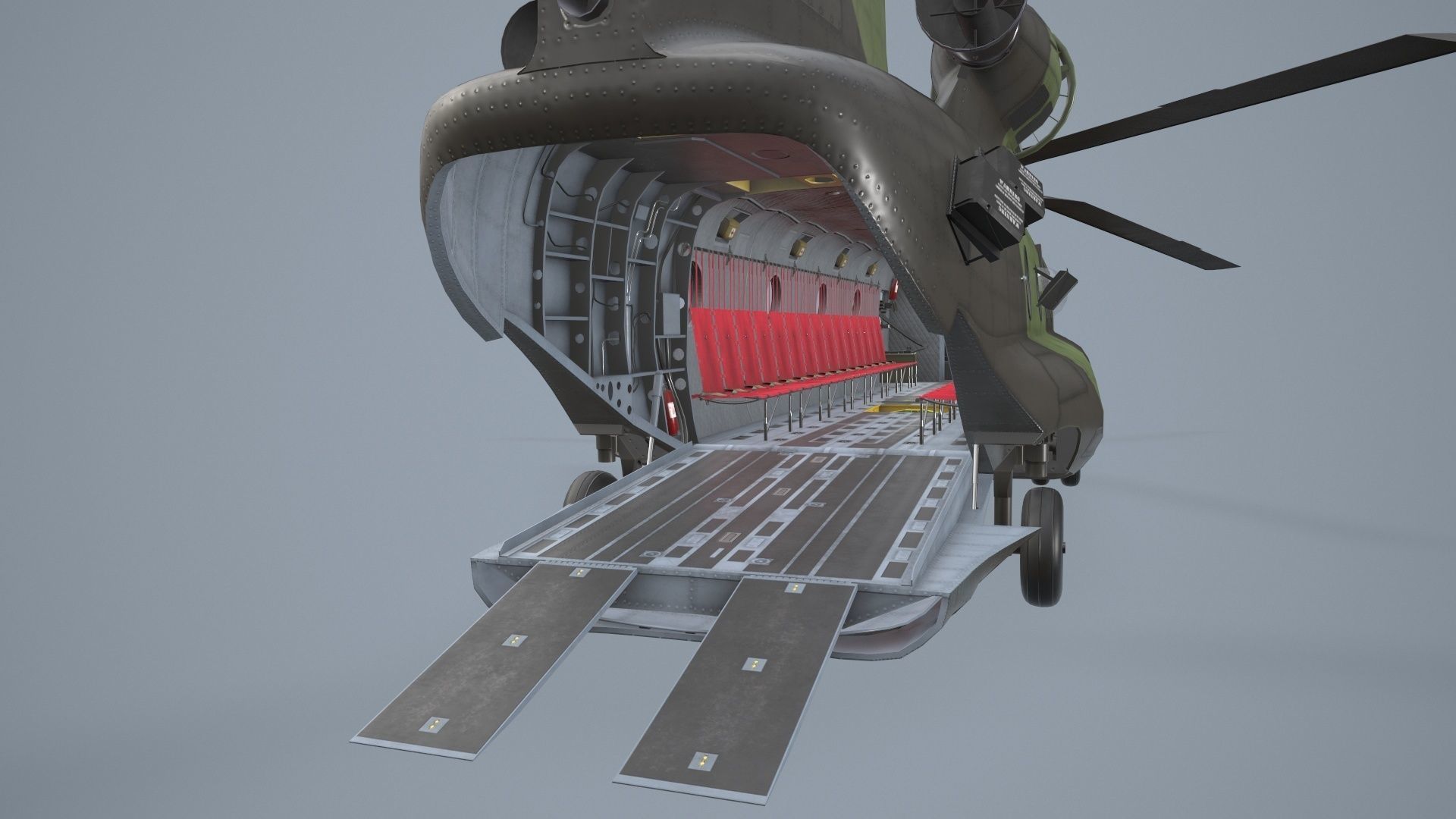 CH-47 Chinook RCAF Static Low-poly 3D model_16