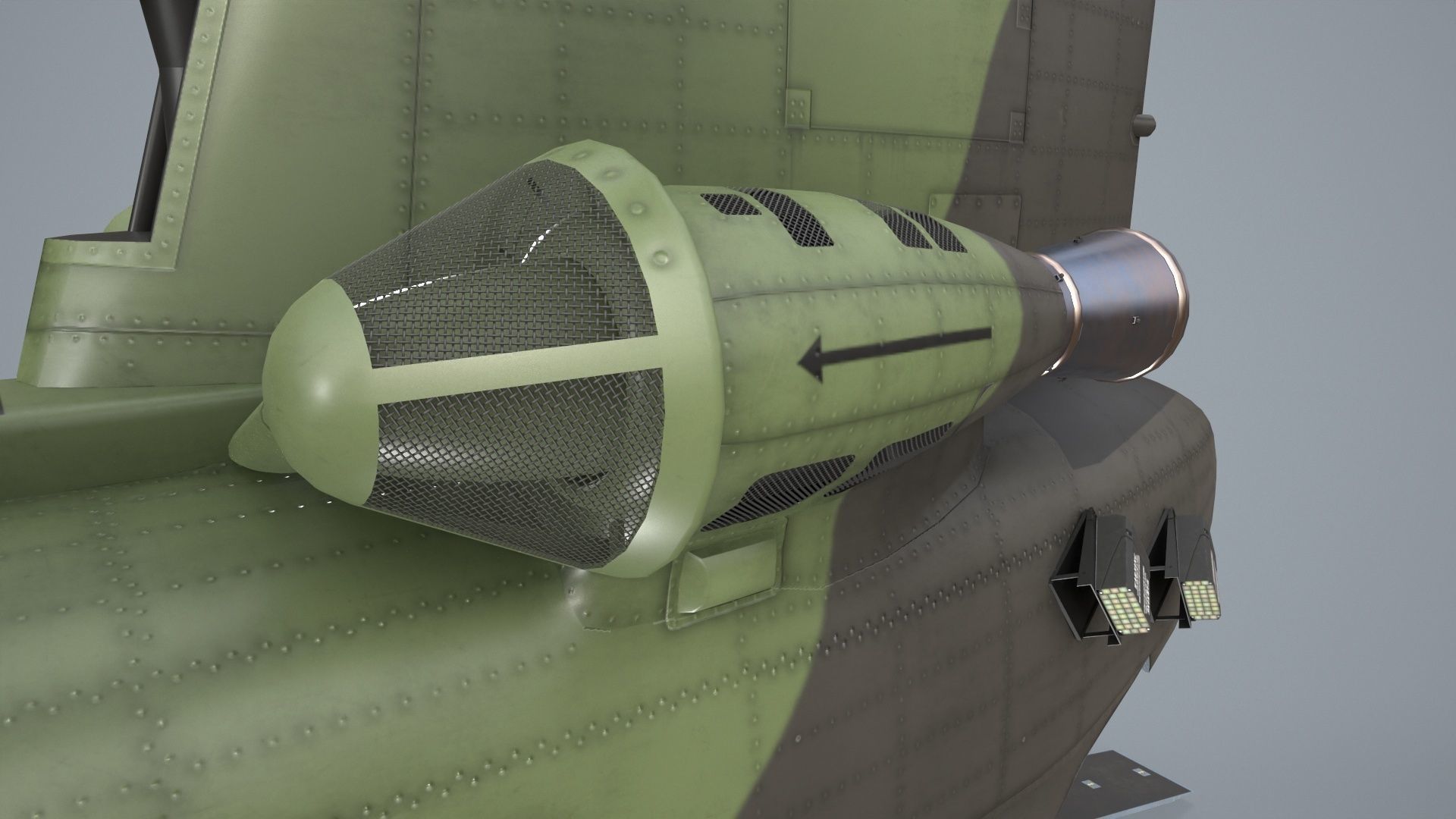 CH-47 Chinook RCAF Static Low-poly 3D model_9