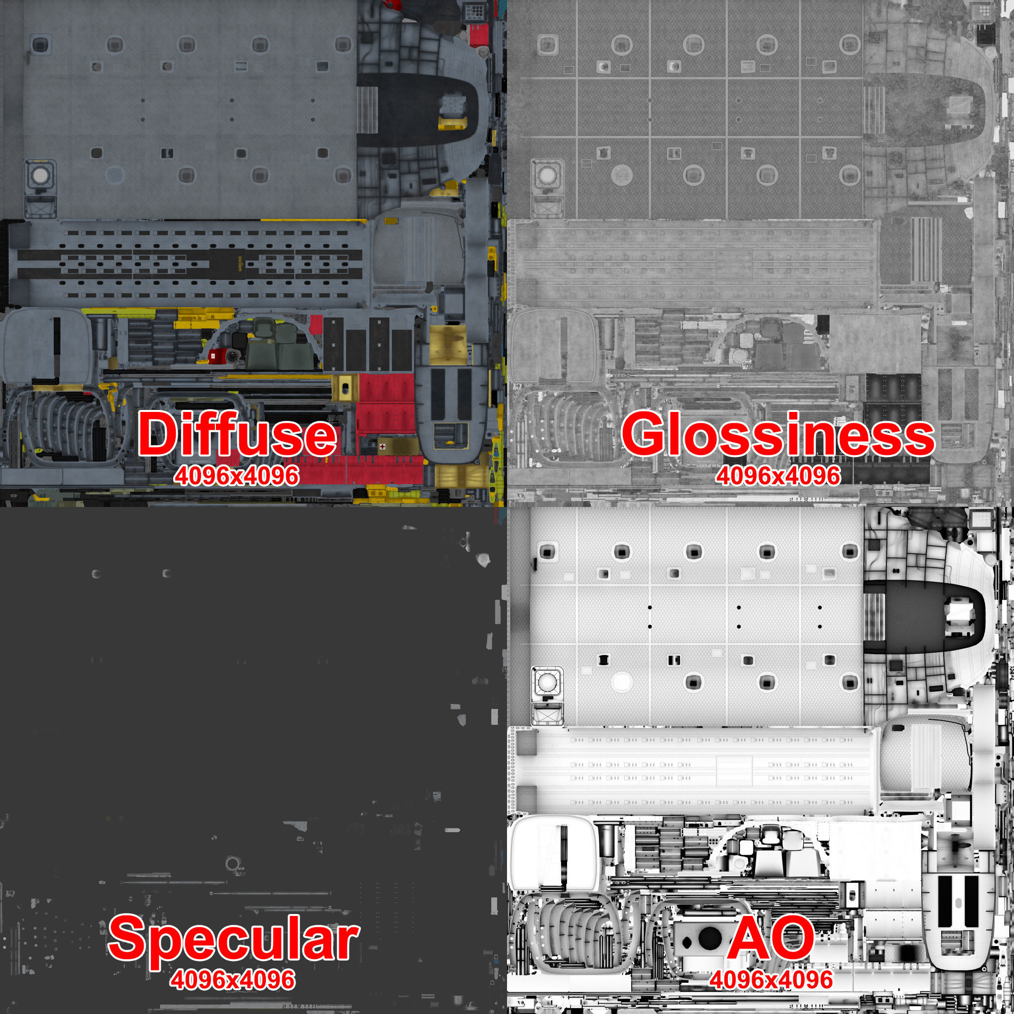 CH-47 Chinook RCAF Static Low-poly 3D model_44