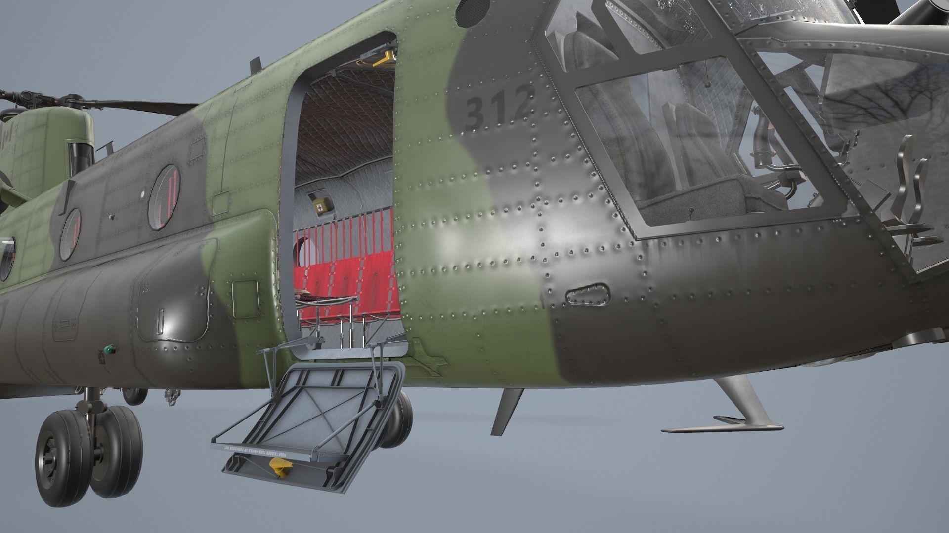 CH-47 Chinook RCAF Static Low-poly 3D model_17