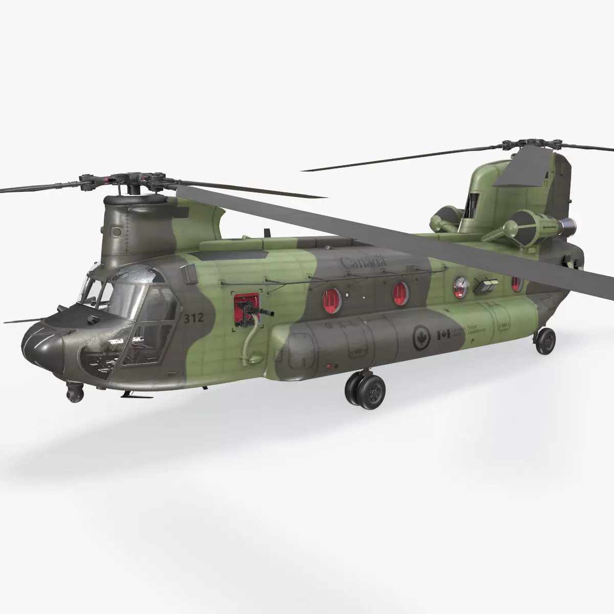 CH-47 Chinook RCAF Static Low-poly 3D model_0