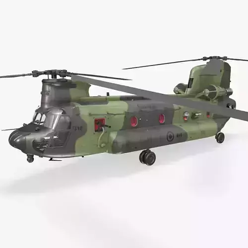CH-47 Chinook RCAF Static Low-poly 3D model