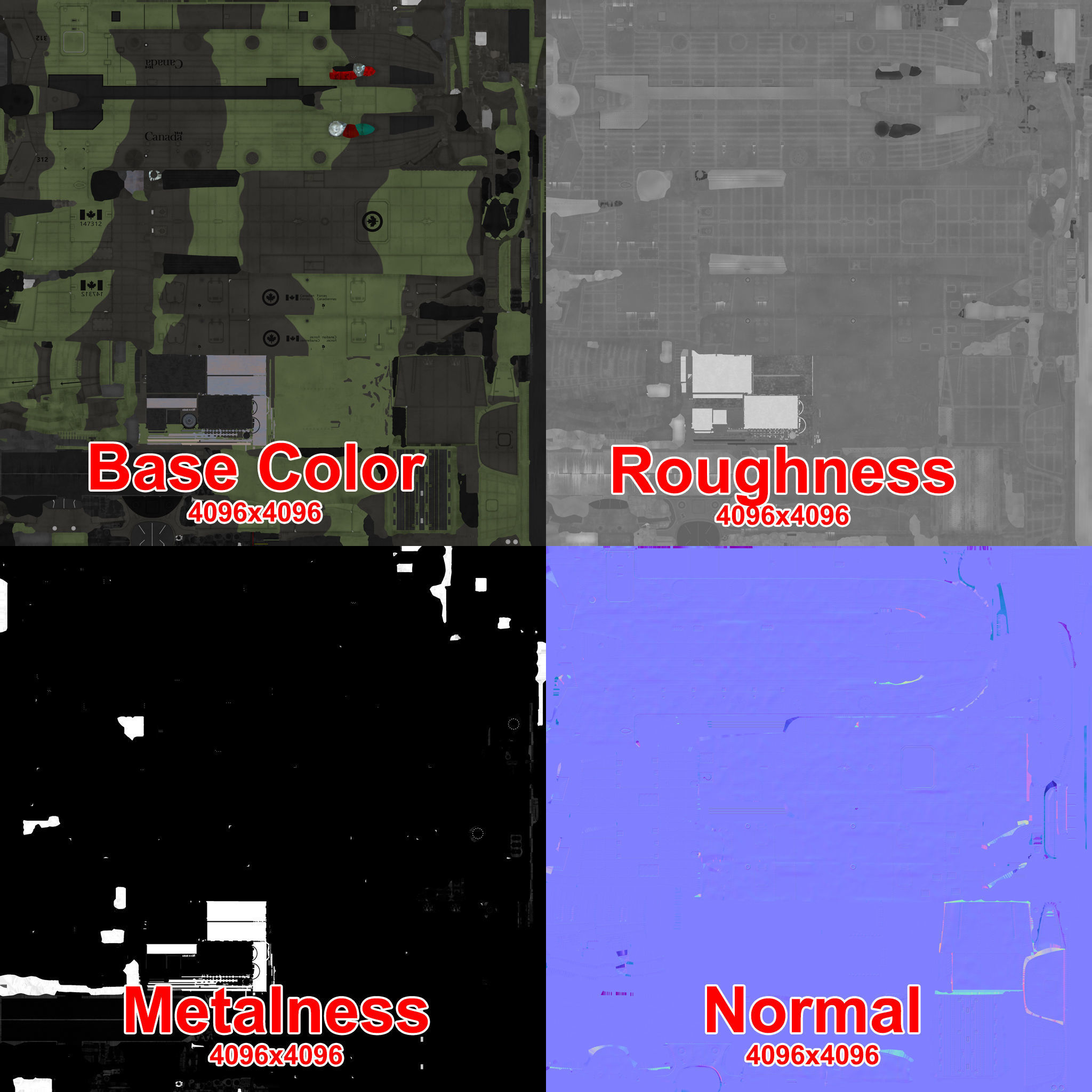 CH-47 Chinook RCAF Static Low-poly 3D model_39