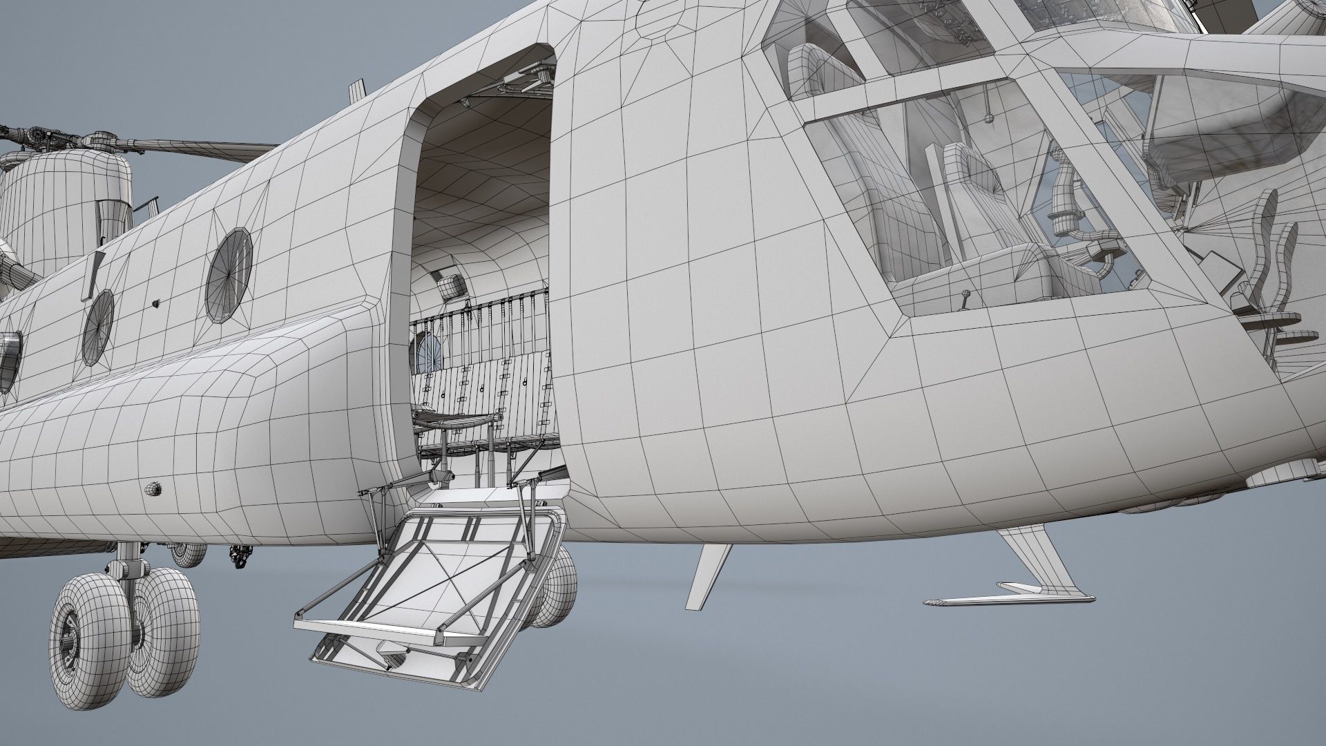 CH-47 Chinook RCAF Static Low-poly 3D model_34