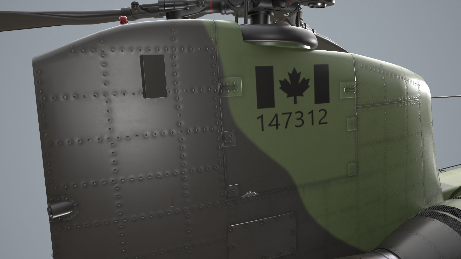 CH-47 Chinook RCAF Static Low-poly 3D model_11
