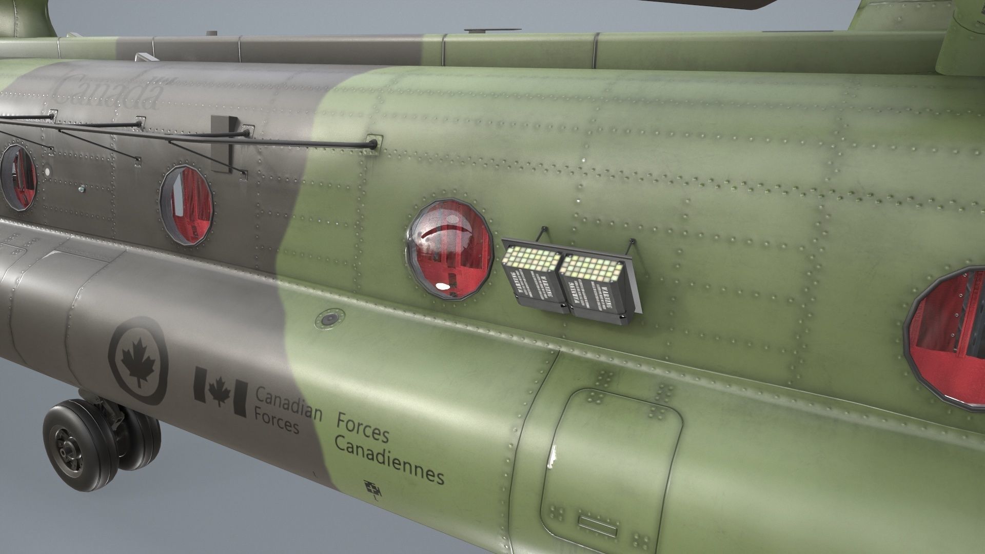 CH-47 Chinook RCAF Static Low-poly 3D model_8