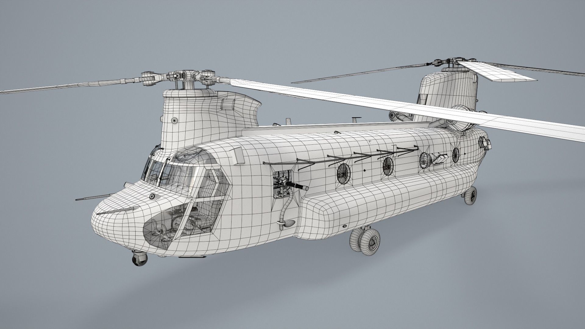 CH-47 Chinook RCAF Static Low-poly 3D model_28