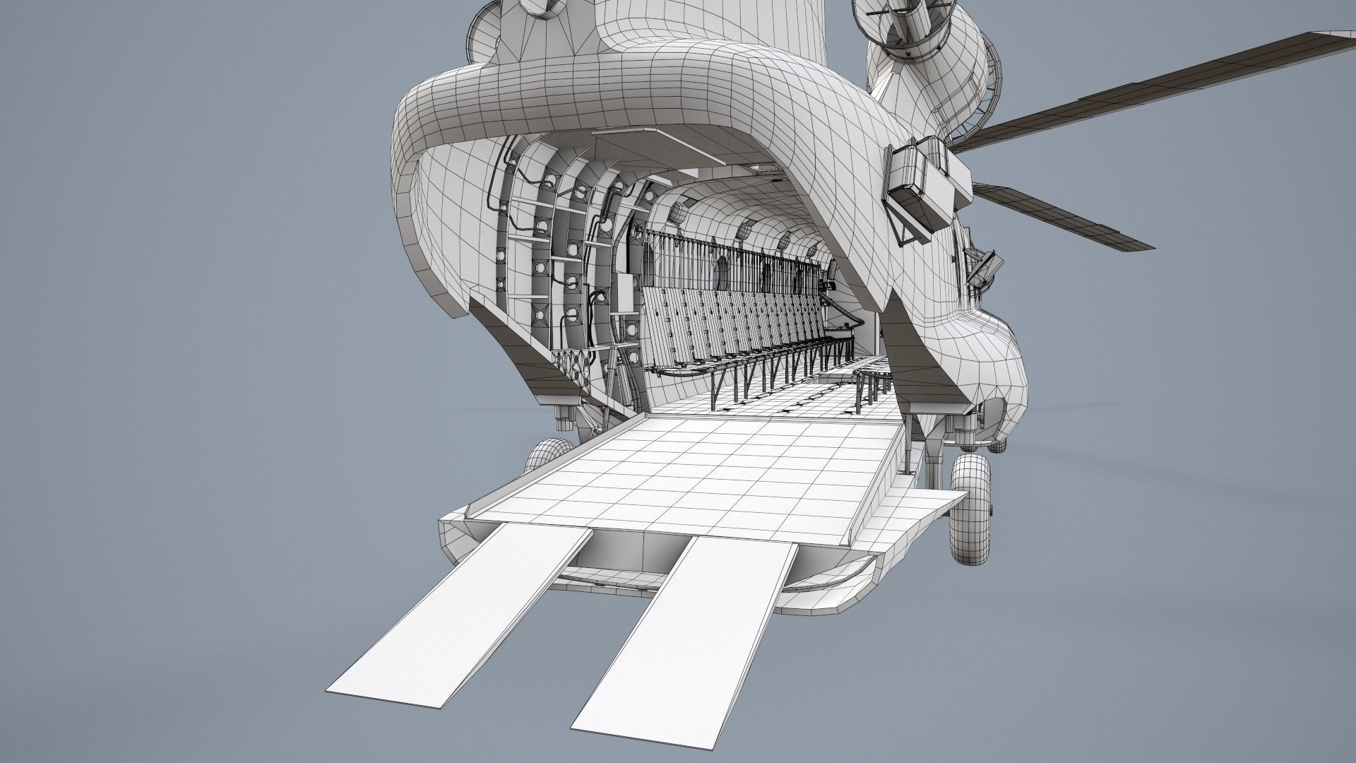 CH-47 Chinook RCAF Static Low-poly 3D model_33