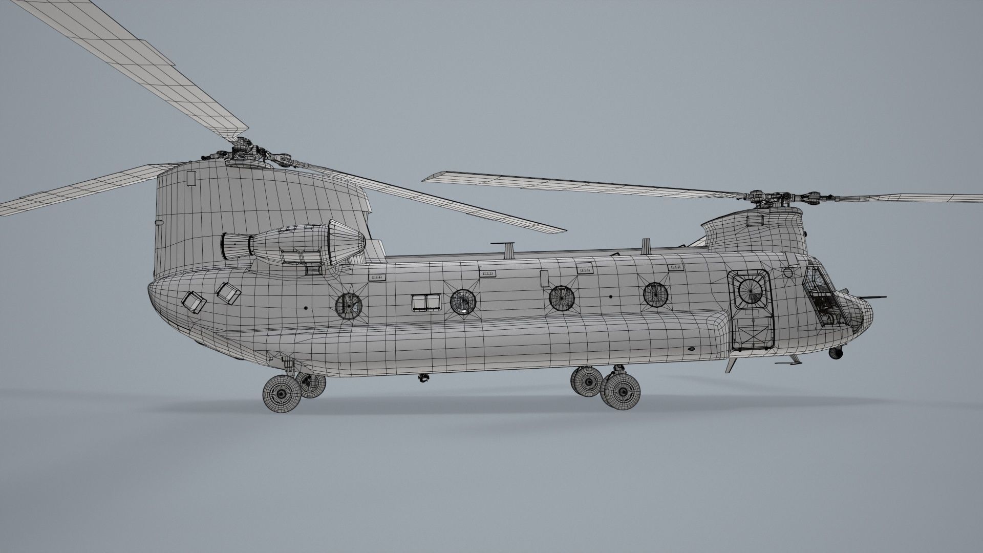 CH-47 Chinook RCAF Static Low-poly 3D model_32