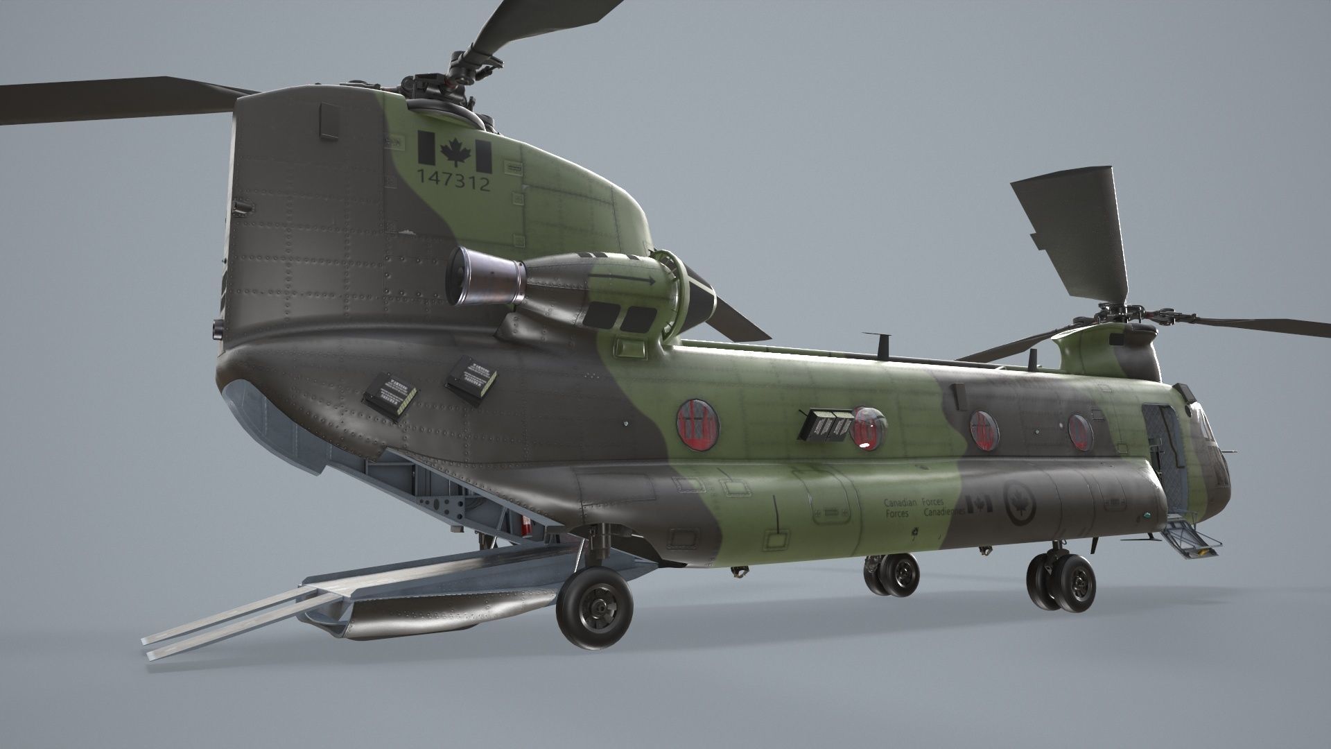CH-47 Chinook RCAF Static Low-poly 3D model_5