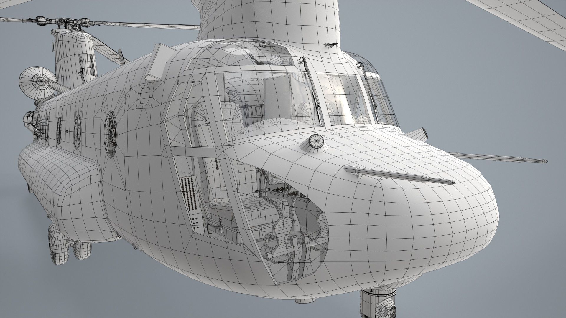 CH-47 Chinook RCAF Static Low-poly 3D model_31
