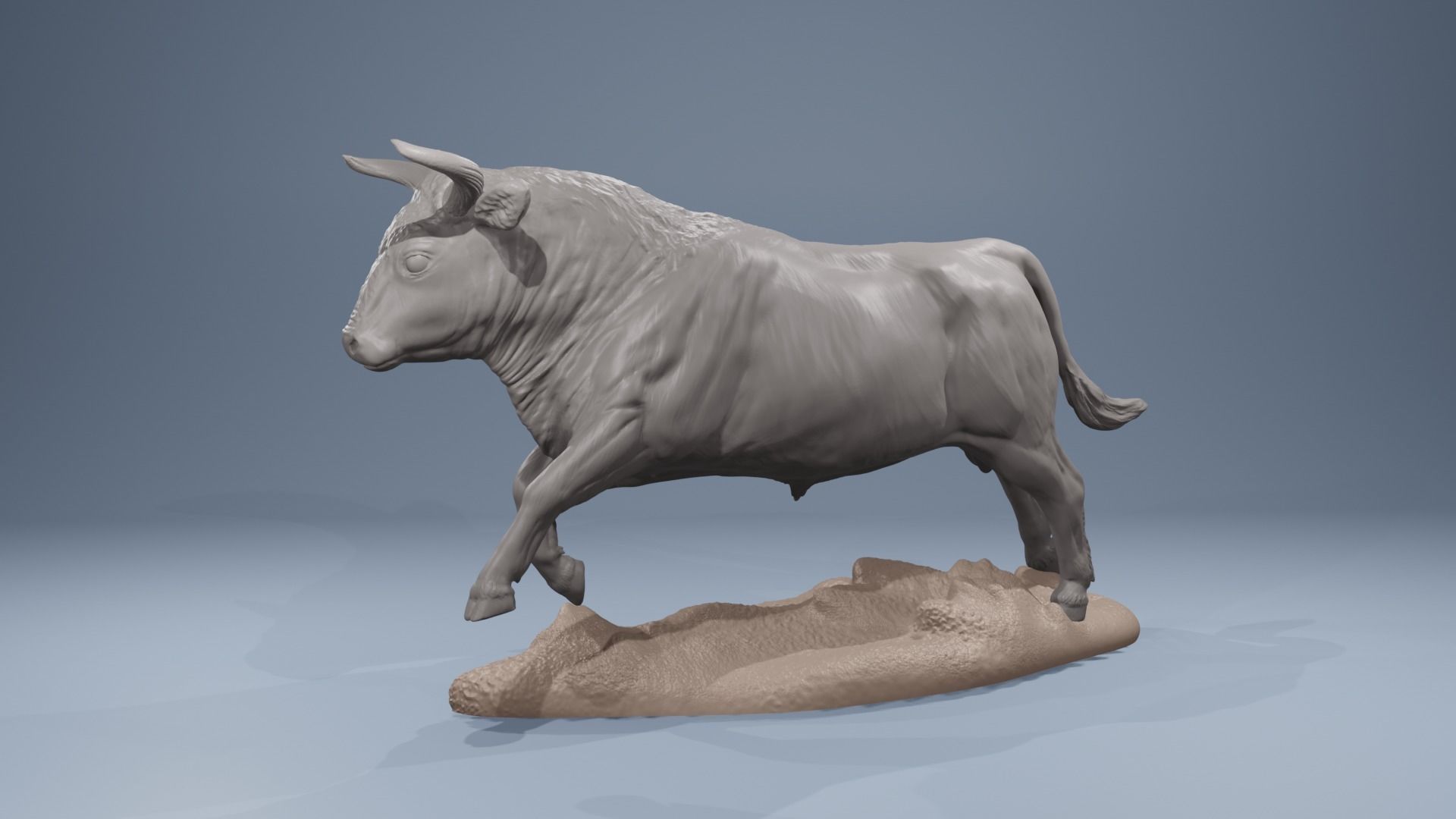 Realistic jumping bull cattle fightingbull for printing 3D print model_1