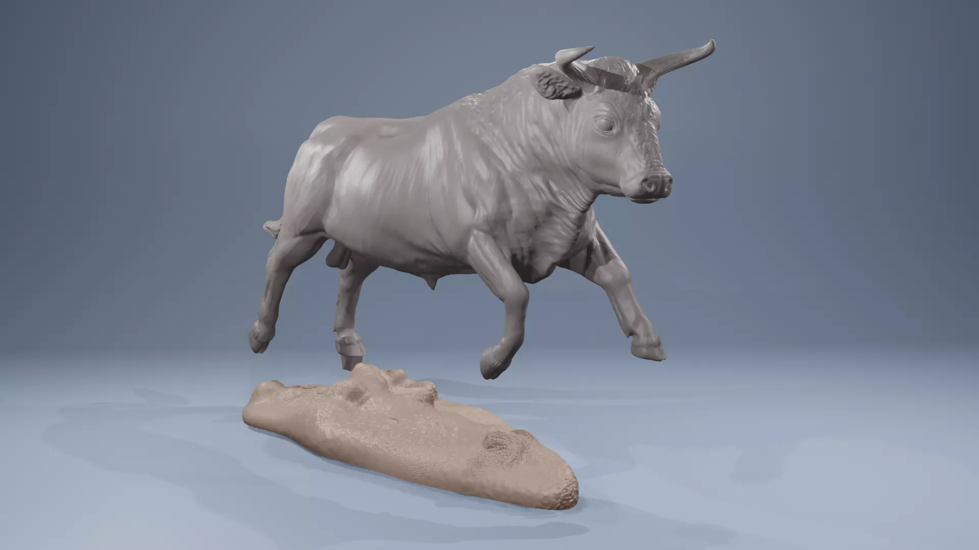 Realistic jumping bull cattle fightingbull for printing 3D print model_0