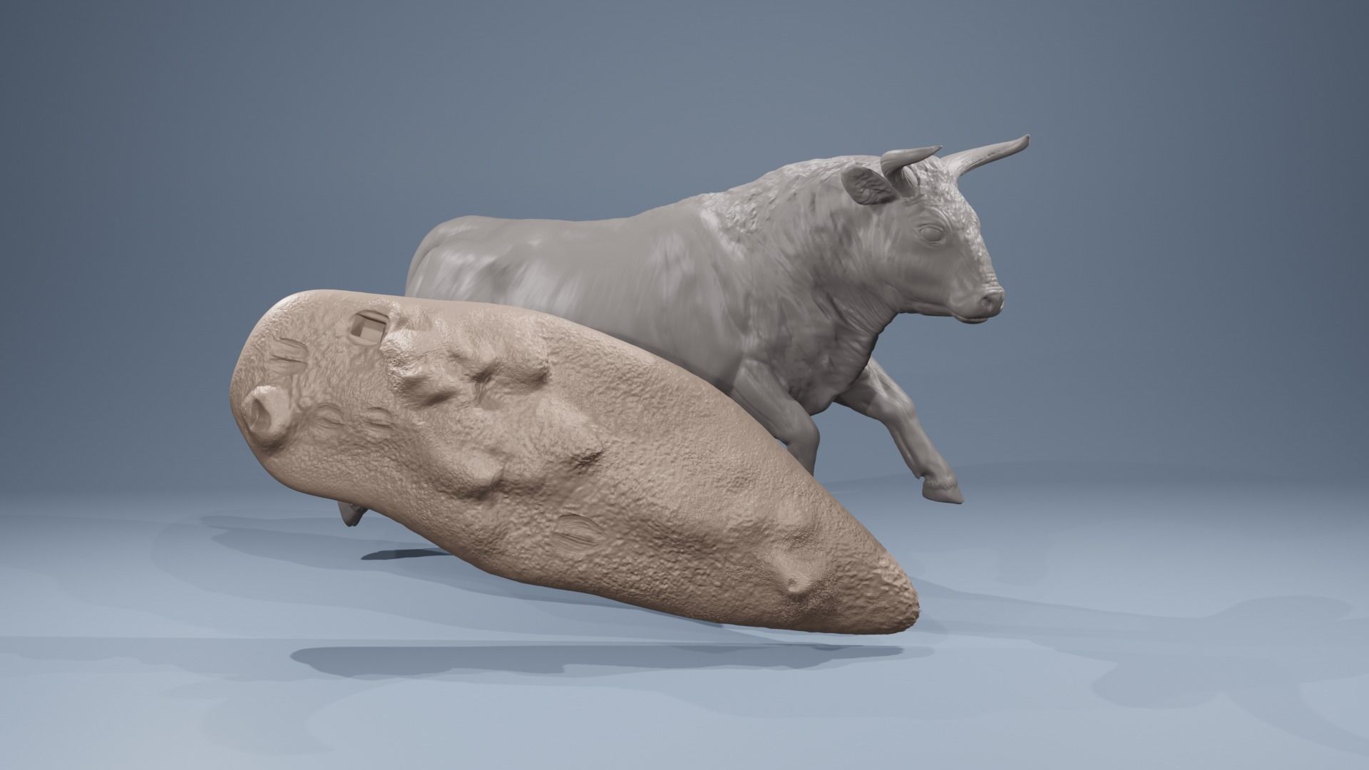 Realistic jumping bull cattle fightingbull for printing 3D print model_8