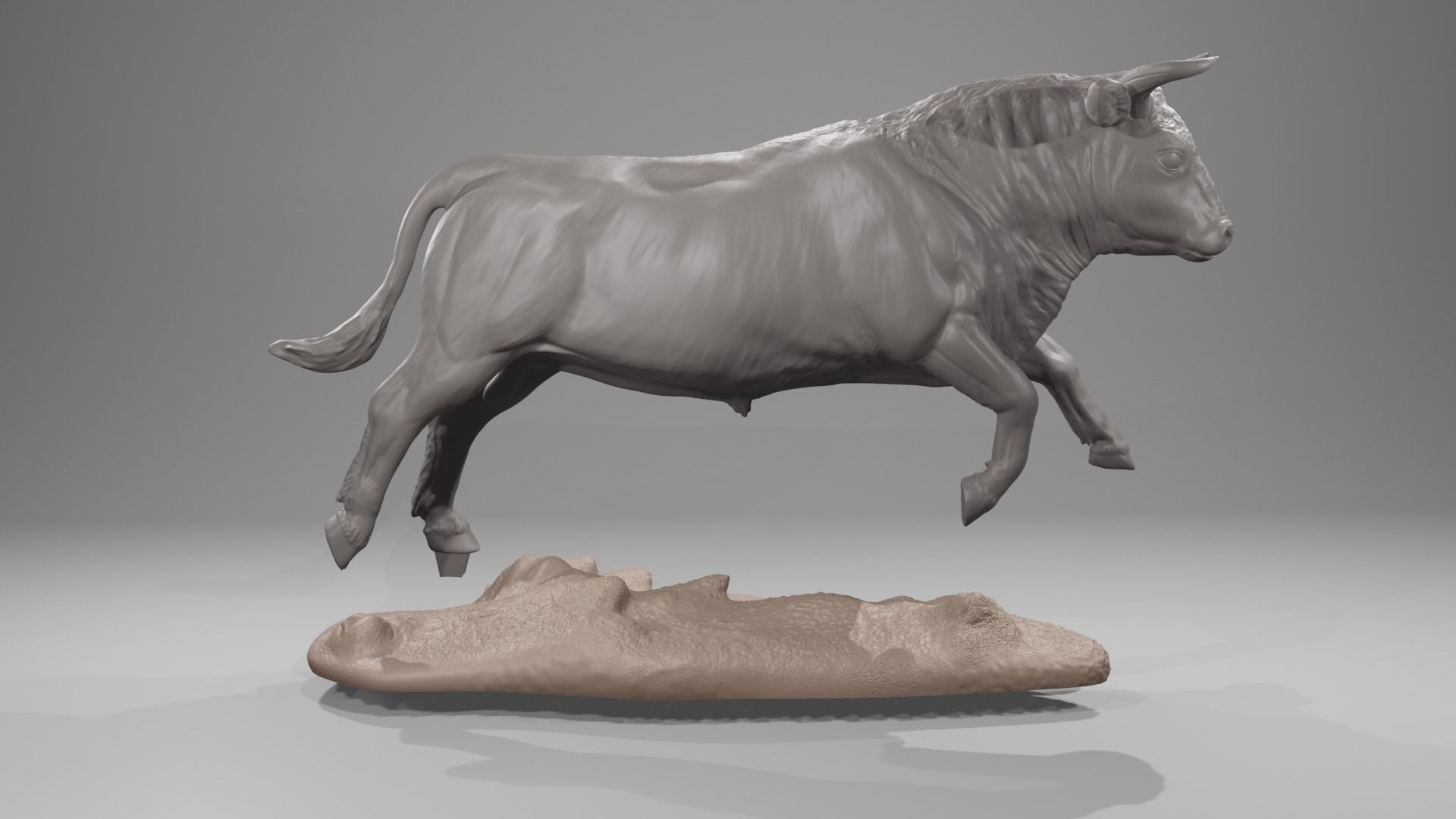 Realistic jumping bull cattle fightingbull for printing 3D print model_3