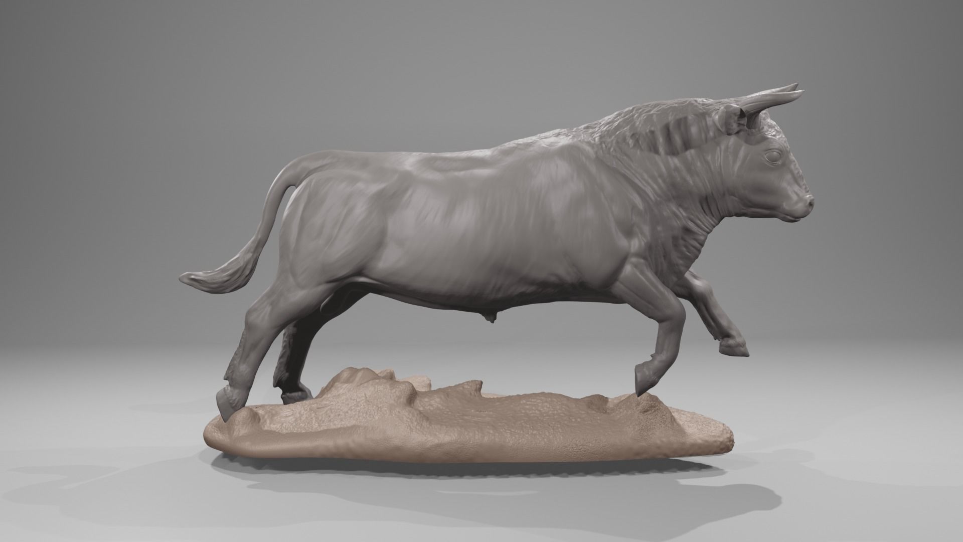Realistic jumping bull cattle fightingbull for printing 3D print model_2