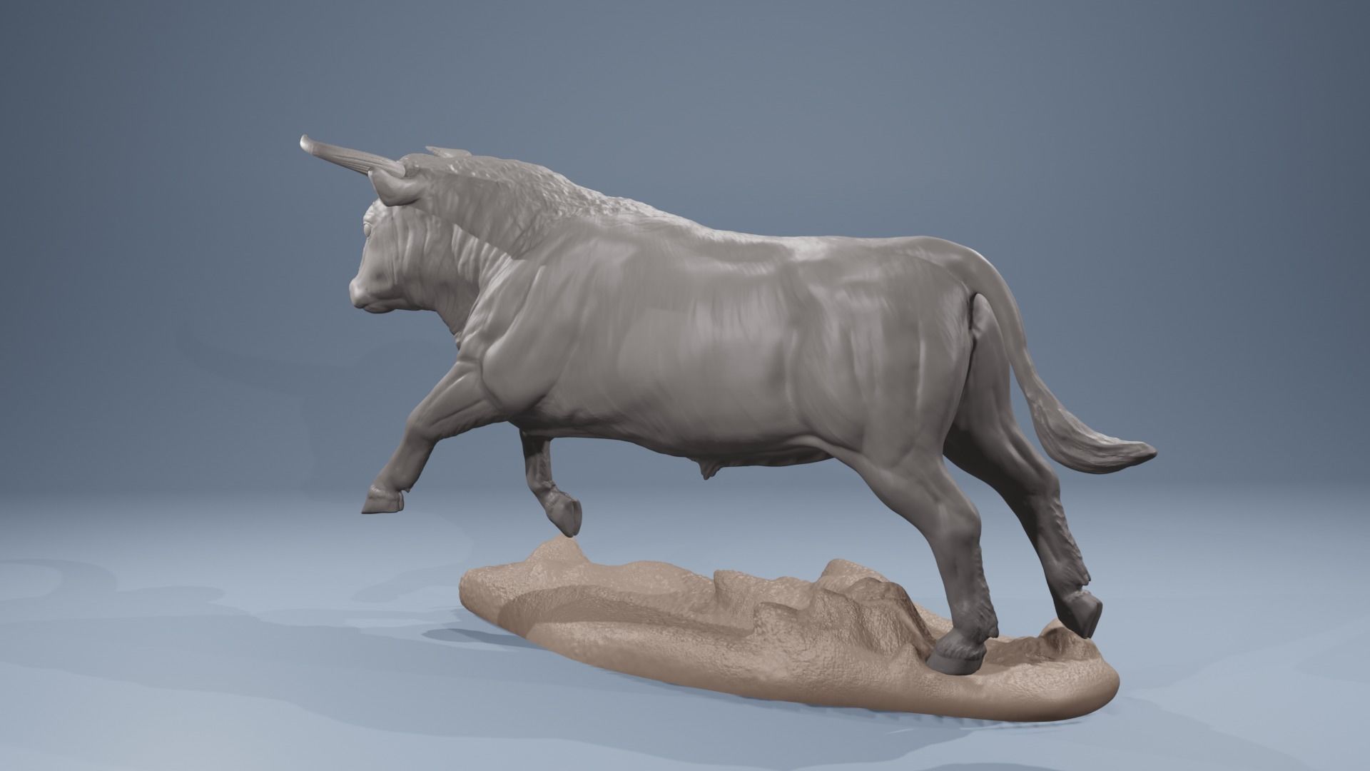 Realistic jumping bull cattle fightingbull for printing 3D print model_6
